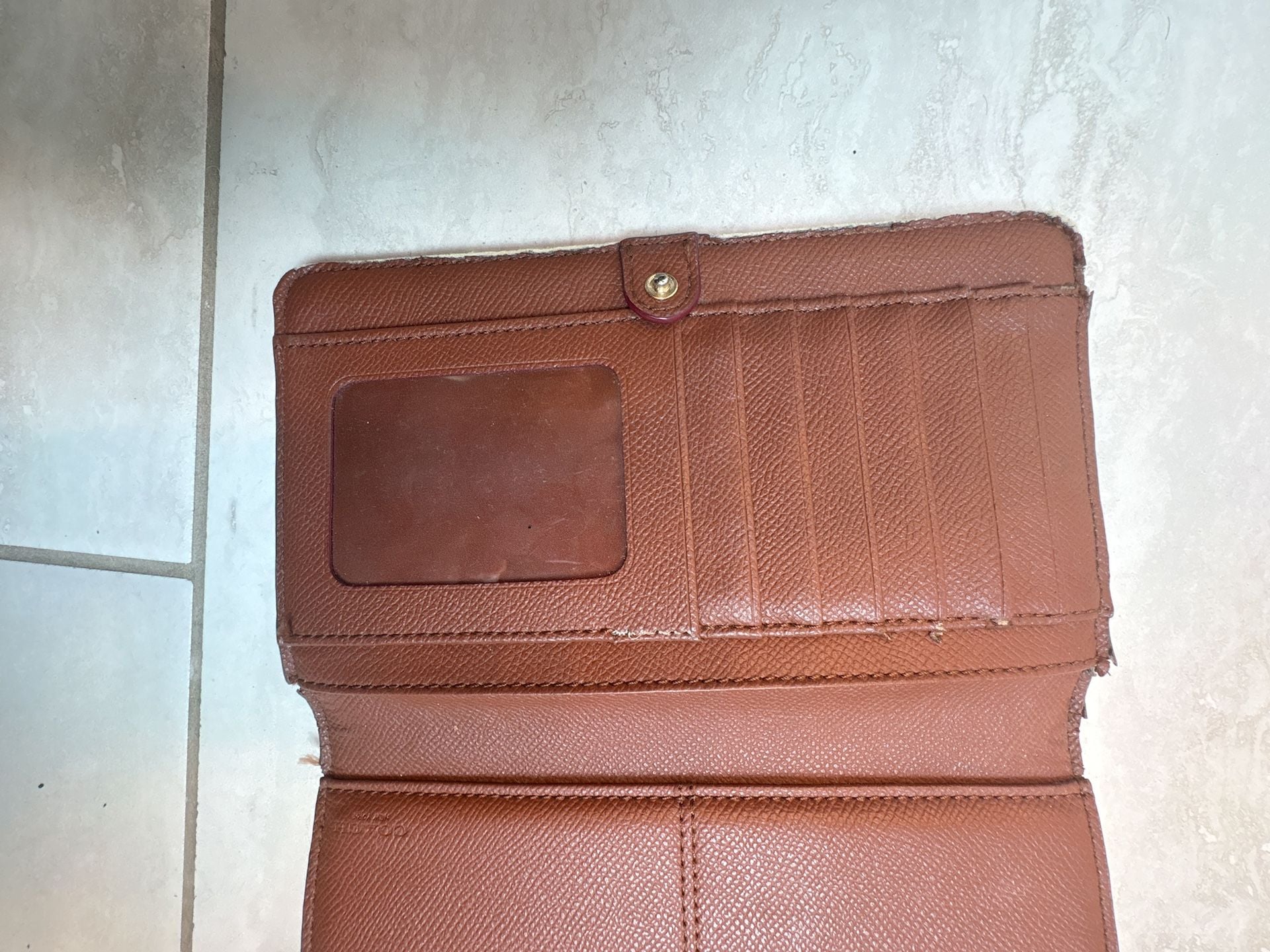 Coach Signature Slim Envelope Wallet Brown Coated Canvas 5