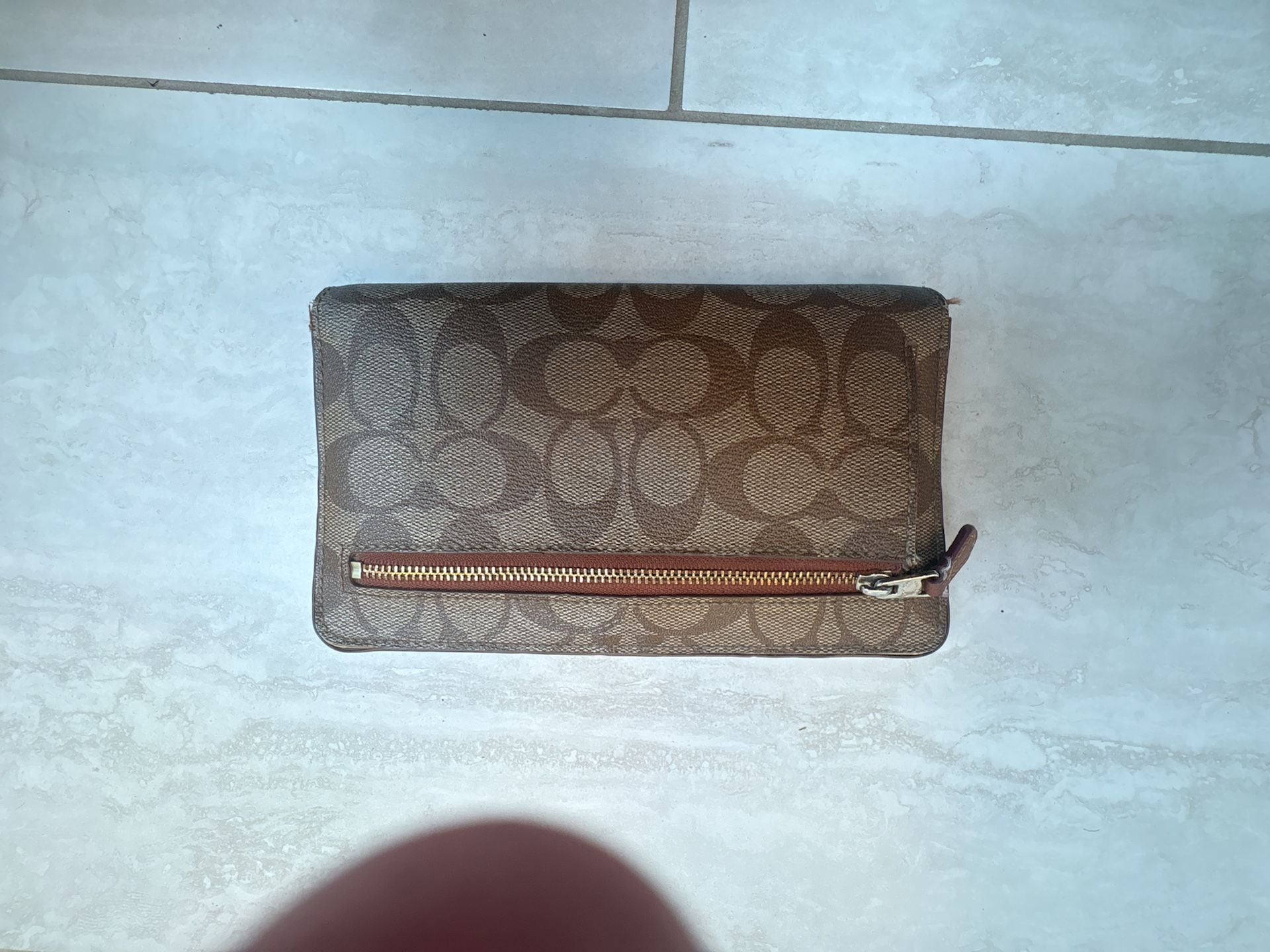 Coach Signature Slim Envelope Wallet Brown Coated Canvas 6