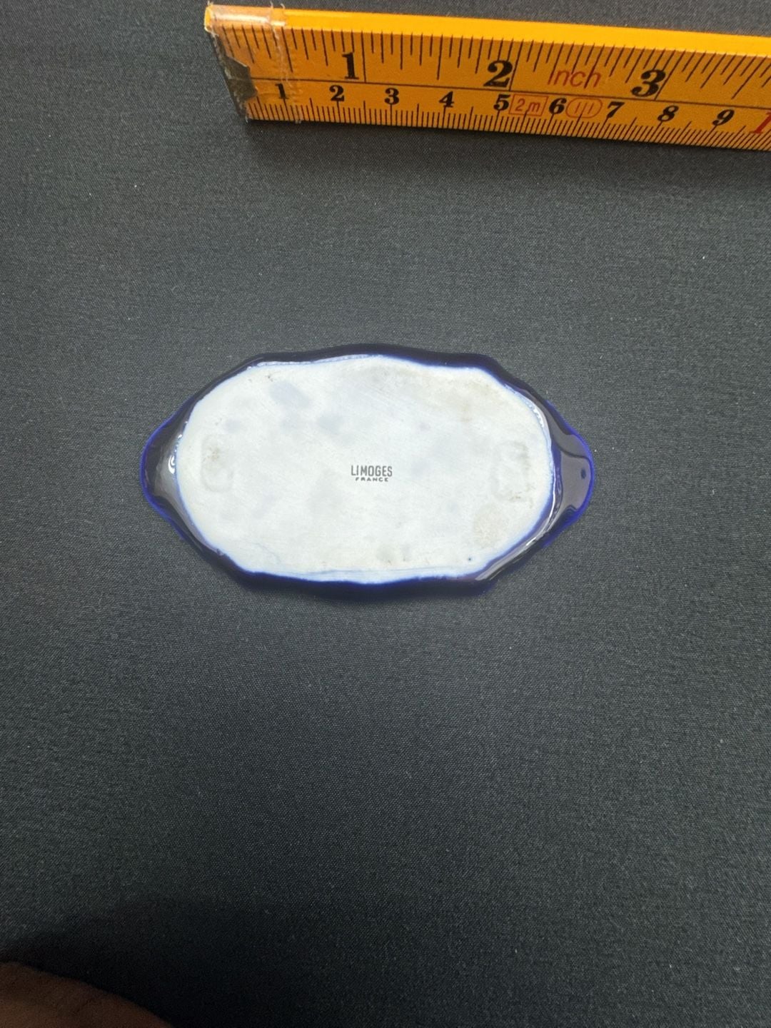 Limoges Cobalt Blue Gold Courting Couple Miniature Tray 4
