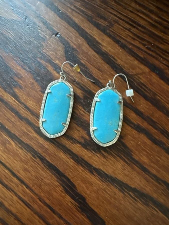 Kendra Scott Danielle Drop Earrings Silver Turquoise 2