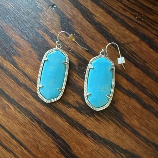 Kendra Scott Danielle Drop Earrings Silver Turquoise
