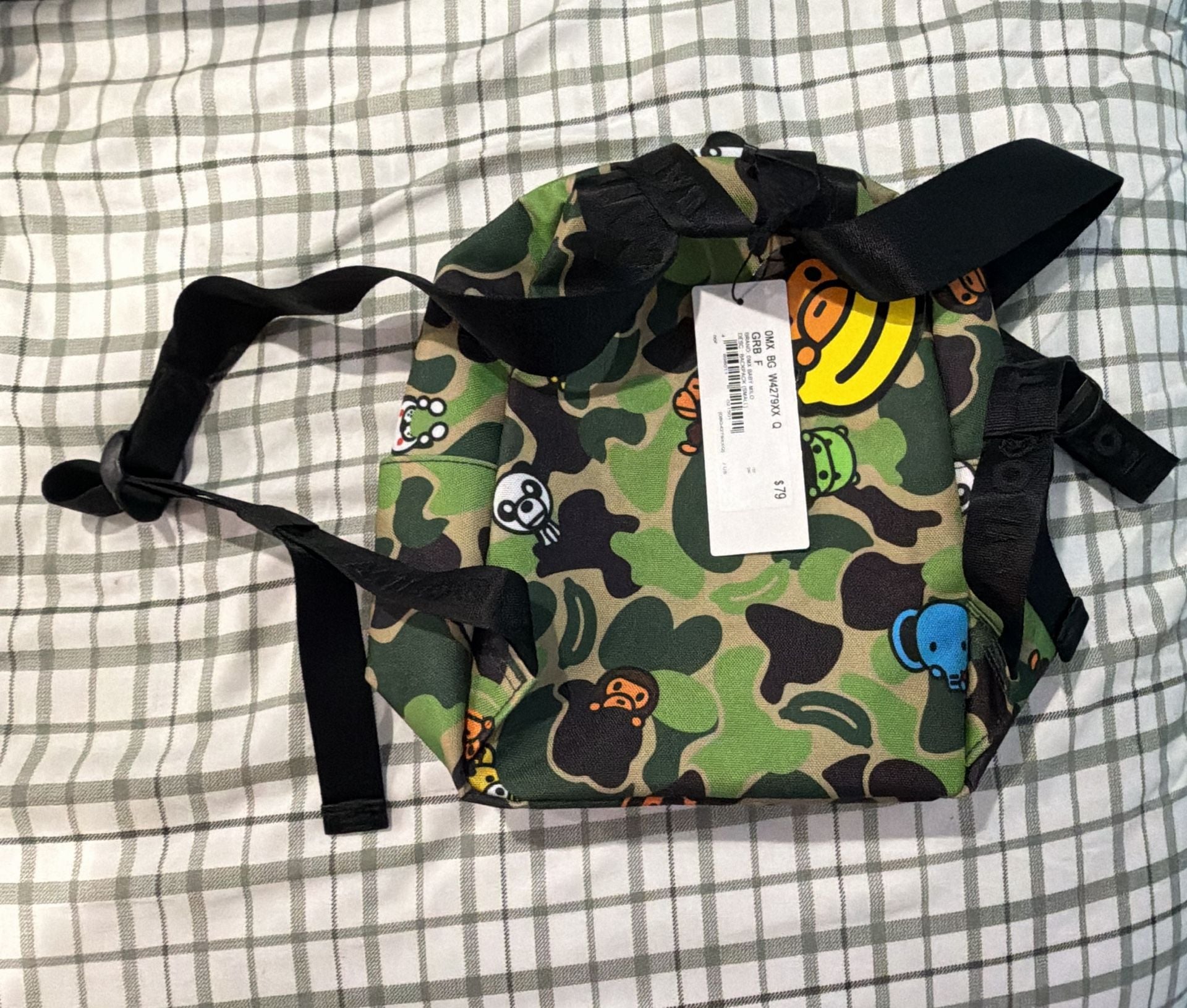 A Bathing Ape Baby Milo Camo Small Backpack Green Black BRAND NEW 7