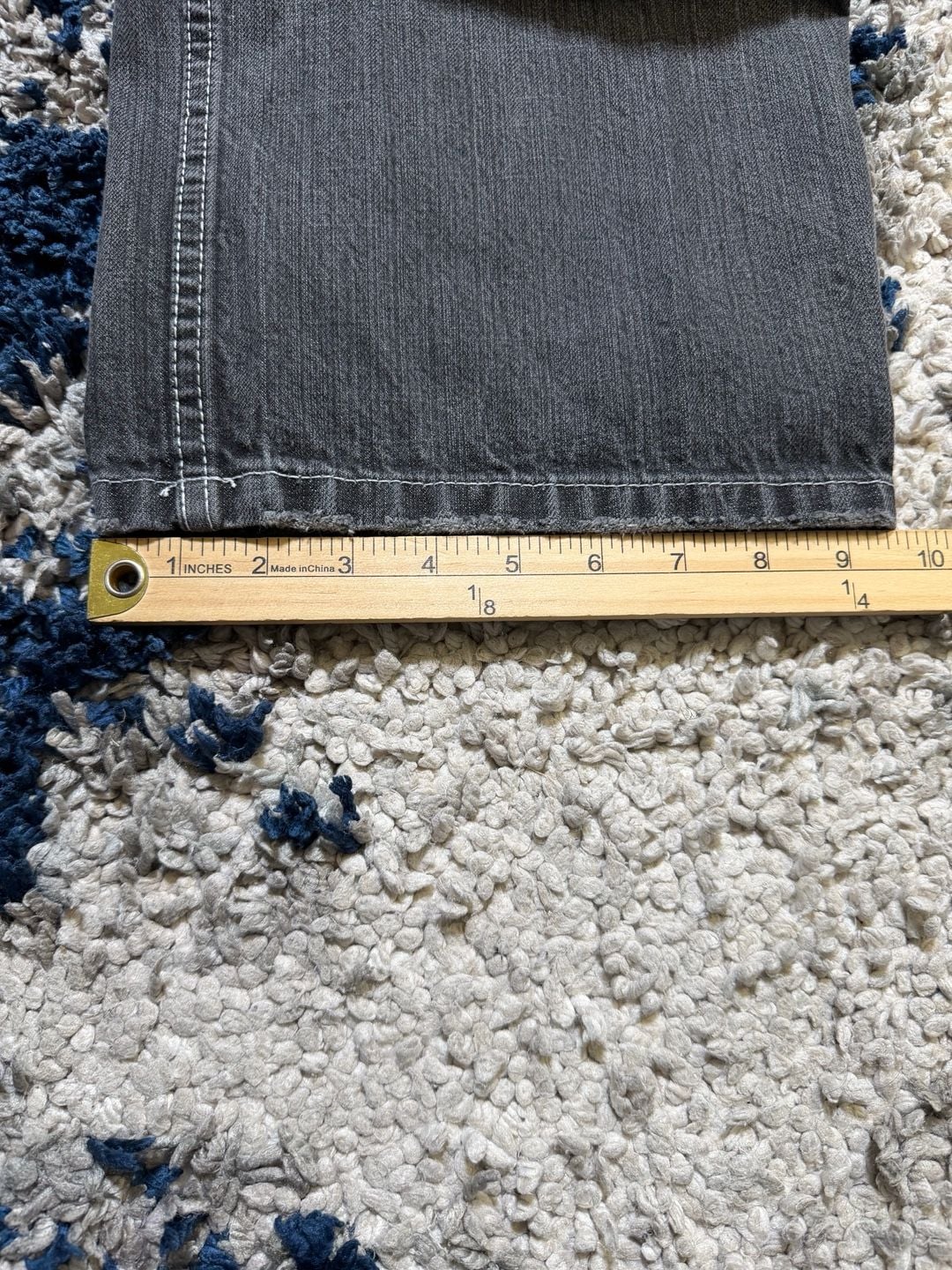 Akademiks Jeans Size 36 Gray Graphic Embroidered Baggy Denim 6