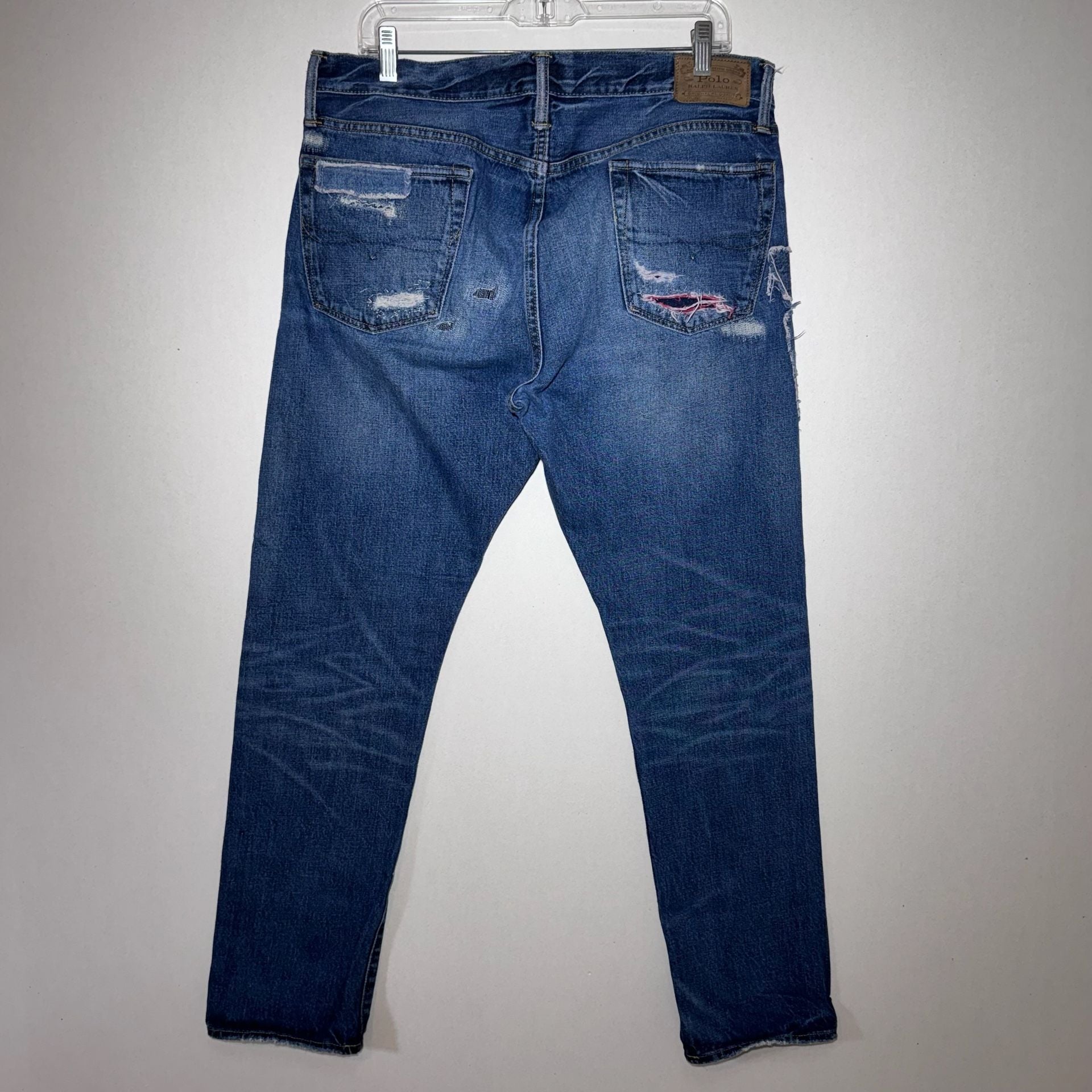 Modern Polo Ralph Lauren Distressed Patchwork Jeans Sz 34x30 Sullivan 3