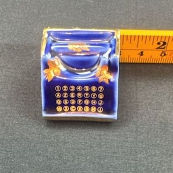 Limoges Cobalt Blue Typewriter Trinket Box