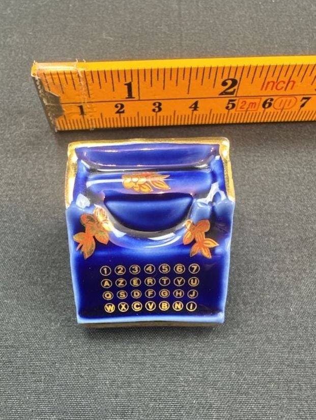 Limoges Cobalt Blue Typewriter Trinket Box 2