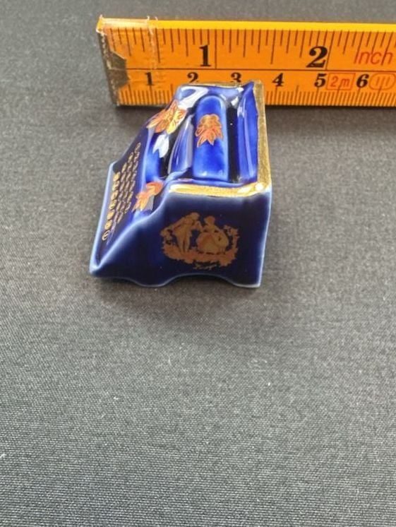 Limoges Cobalt Blue Typewriter Trinket Box 3
