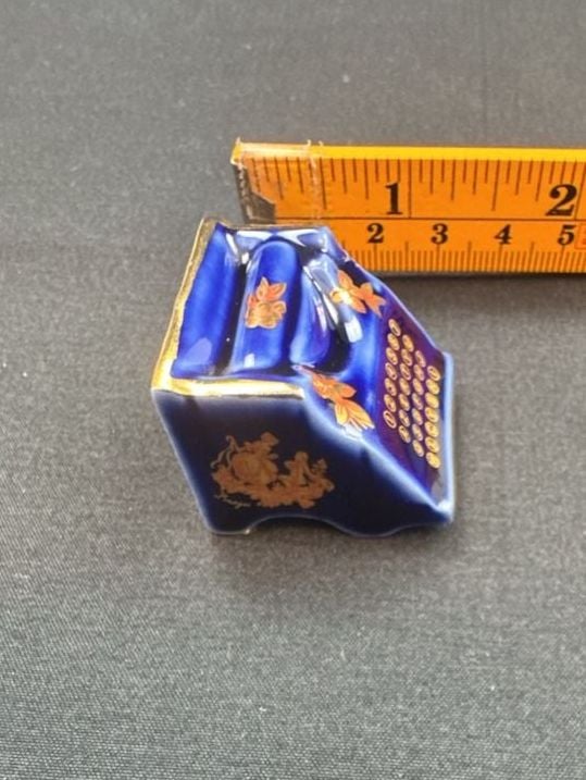 Limoges Cobalt Blue Typewriter Trinket Box 5