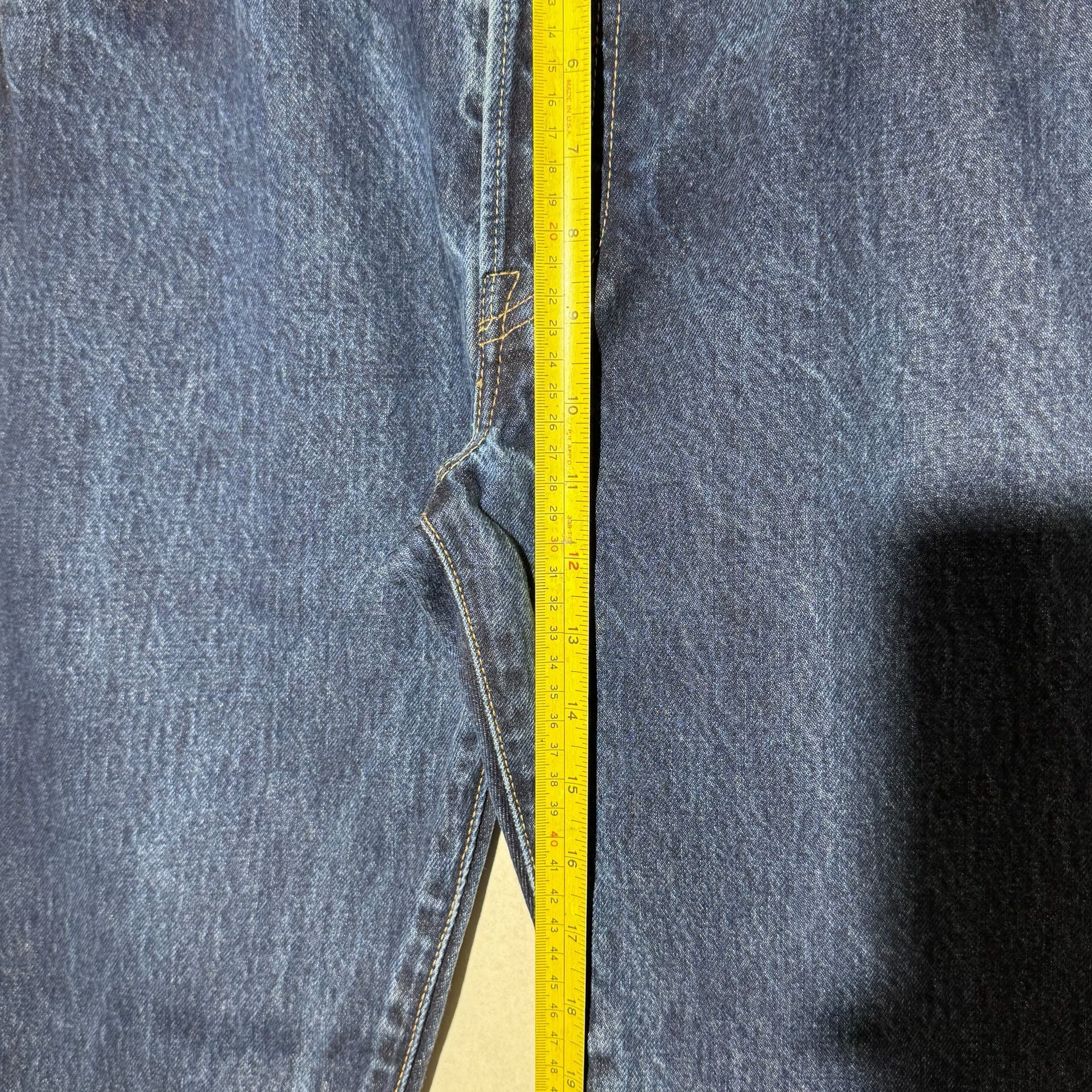 Modern Big E Selvedge Levis 501 ST Straight Leg 34x30 Dark Wash Denim Button Fly 7