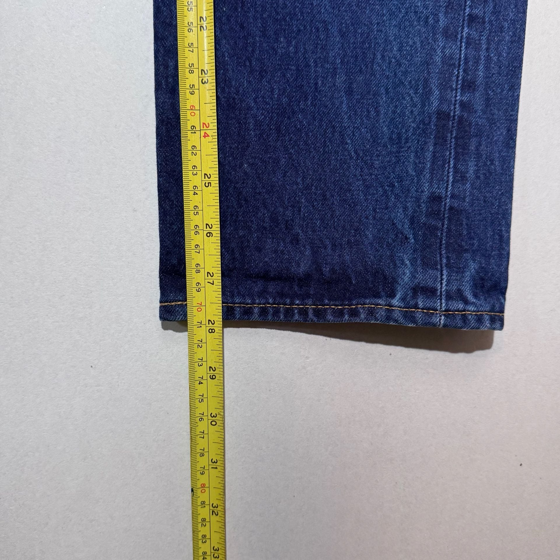 Modern Big E Selvedge Levis 501 ST Straight Leg 34x30 Dark Wash Denim Button Fly 8