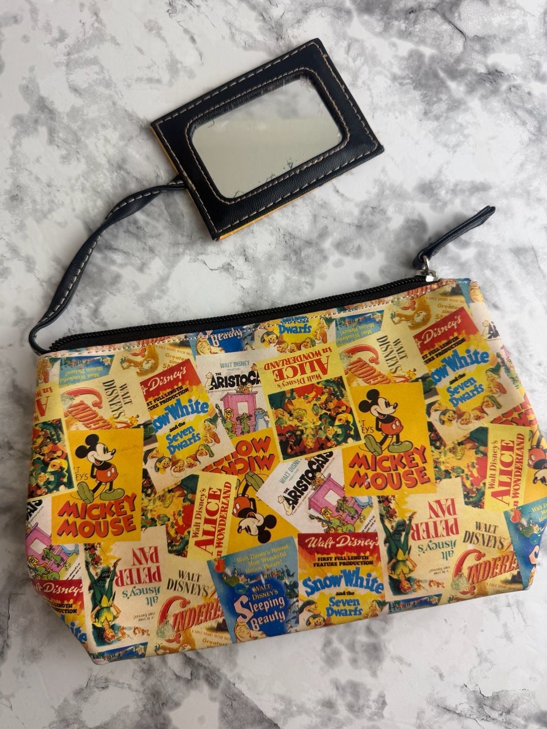 Disney Classic Movie Poster Collage Cosmetic Bag Purse with ID Tag 2