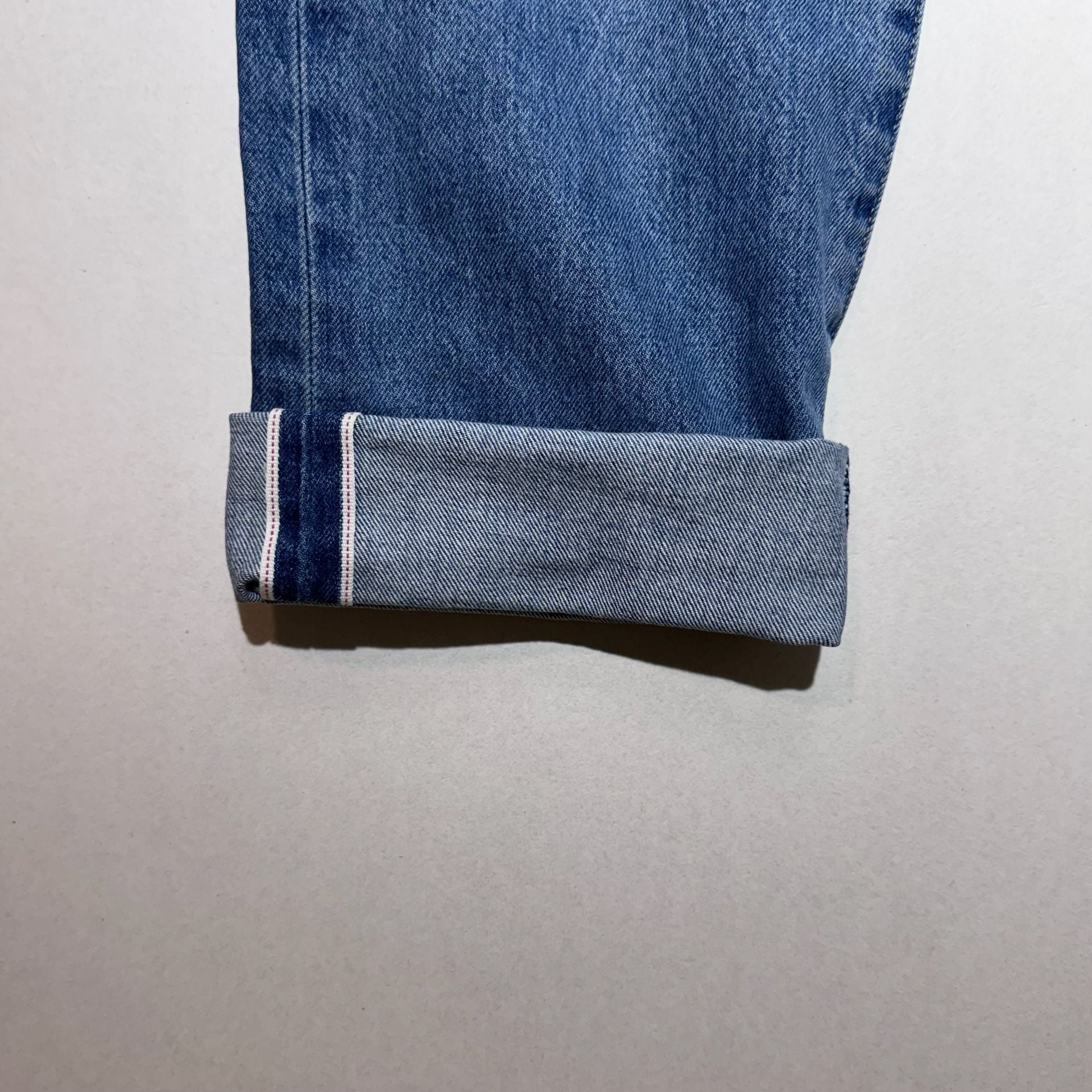Modern Premium Big E Selvedge Levi's 501 ST Straight Leg Jeans 36x32 Blue Denim 4