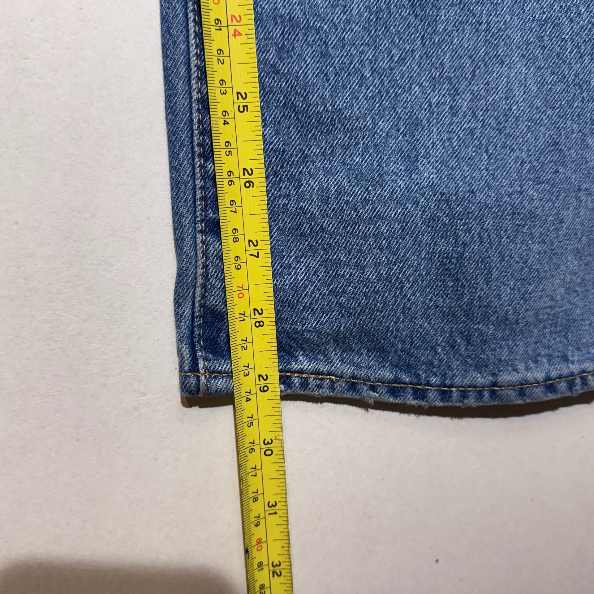 Modern Premium Big E Selvedge Levi's 501 ST Straight Leg Jeans 36x32 Blue Denim 9