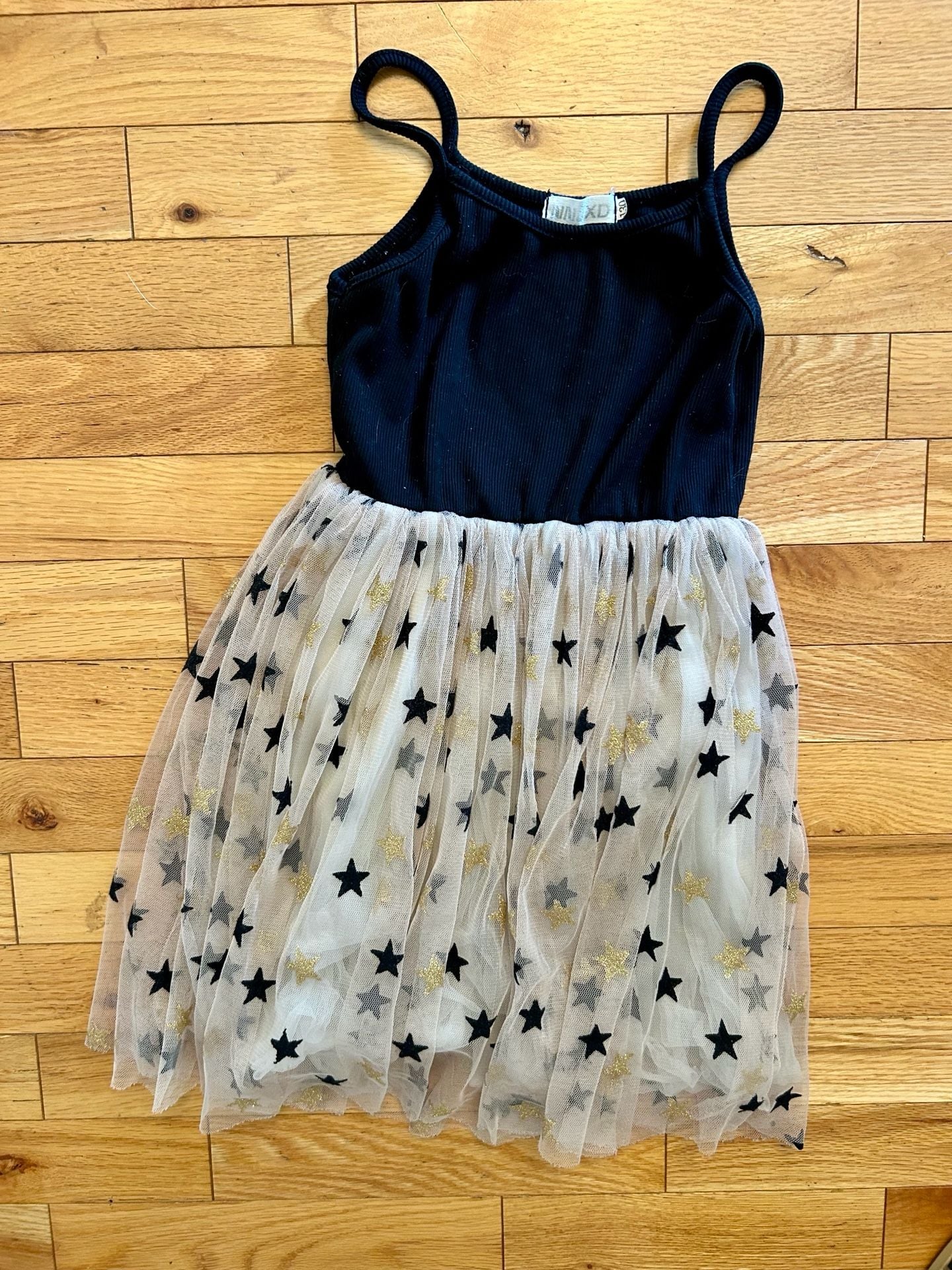 NNXD Tutu Dress Size 130 Black Star Tulle Tank Dress 2