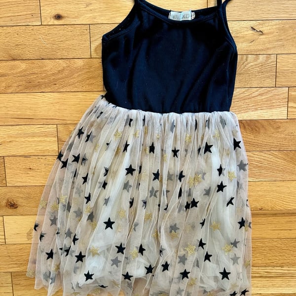 NNXD Tutu Dress Size 130 Black Star Tulle Tank Dress