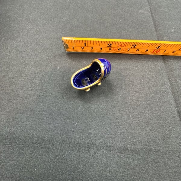 Limoges France Cobalt Blue Gold Miniature Bassinet