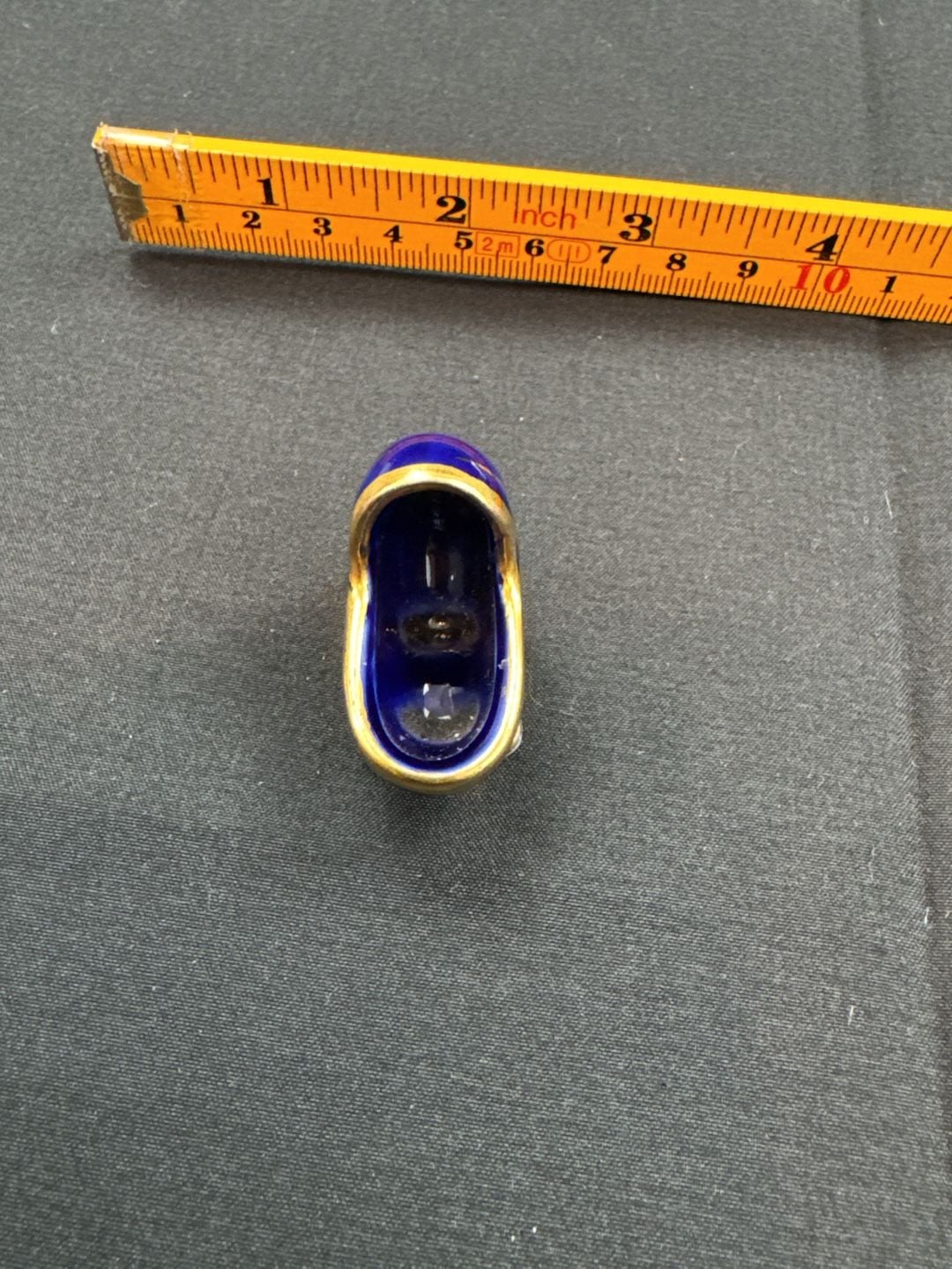 Limoges France Cobalt Blue Gold Miniature Bassinet 5