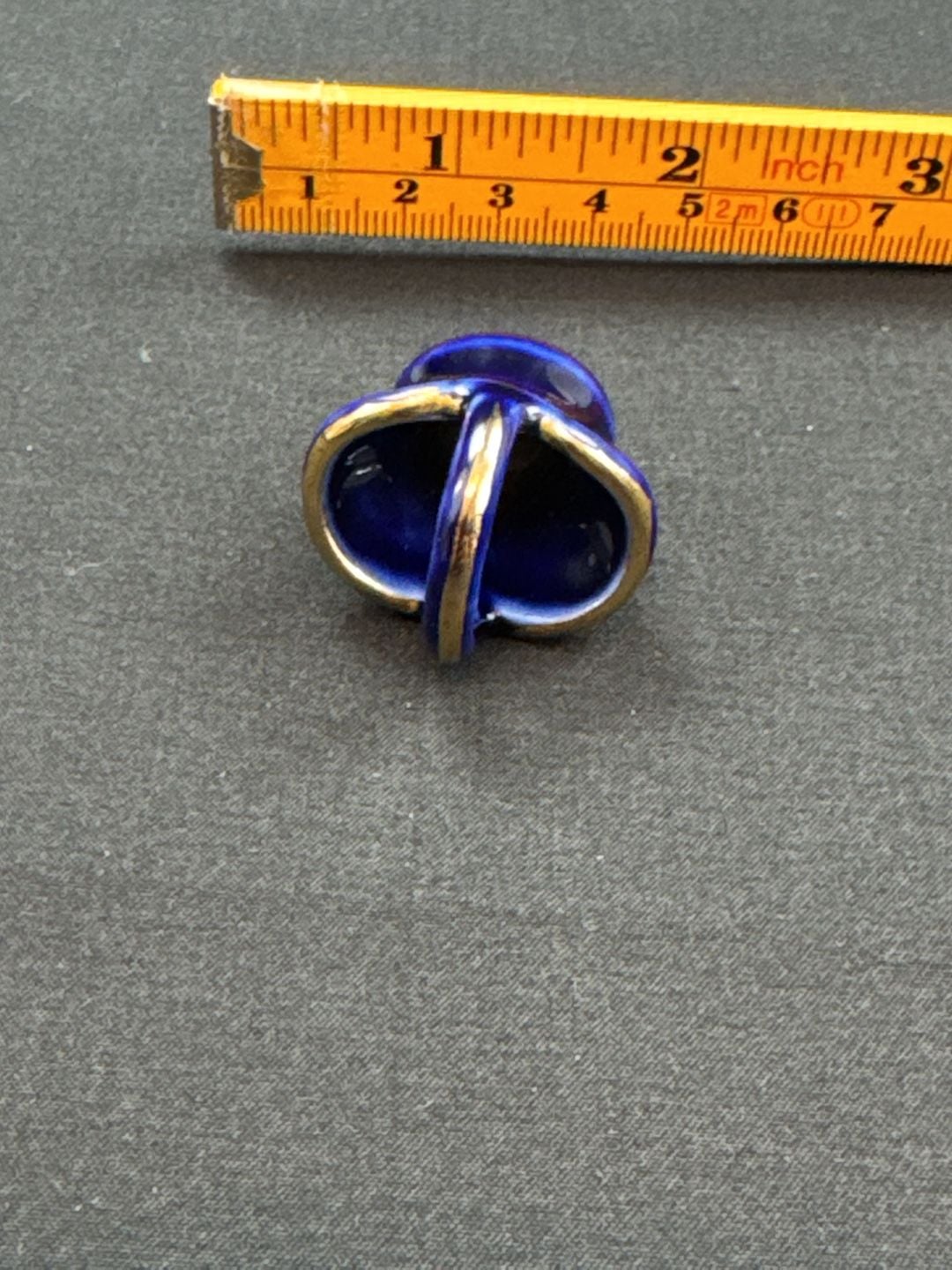 Limoges Miniature Cobalt Blue Basket Gilt Gold Trim 4