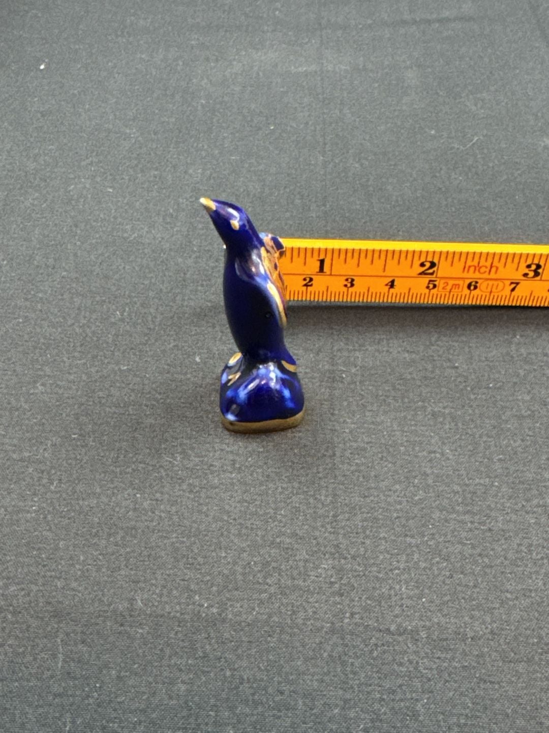 Limoges Cobalt Blue Miniature Penguin Figurine Gold Trim 2