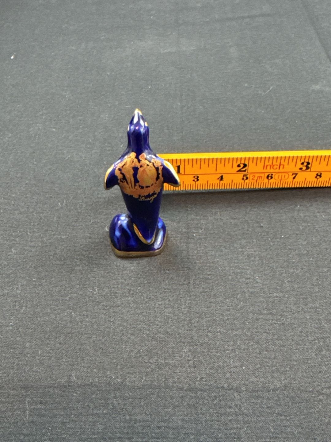 Limoges Cobalt Blue Miniature Penguin Figurine Gold Trim 3