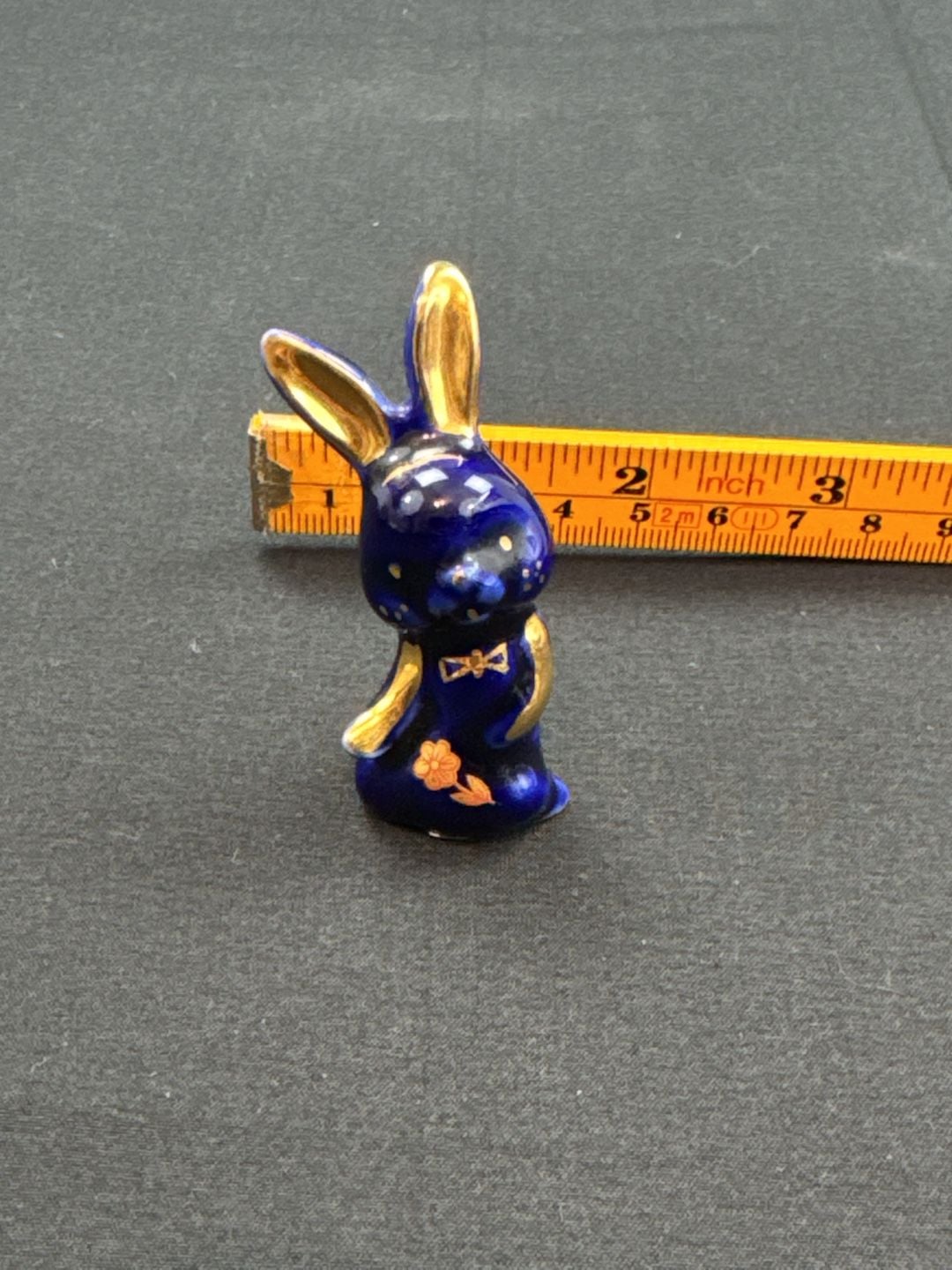 Limoges France Cobalt Blue Gold Gilt Rabbit Figurine 1