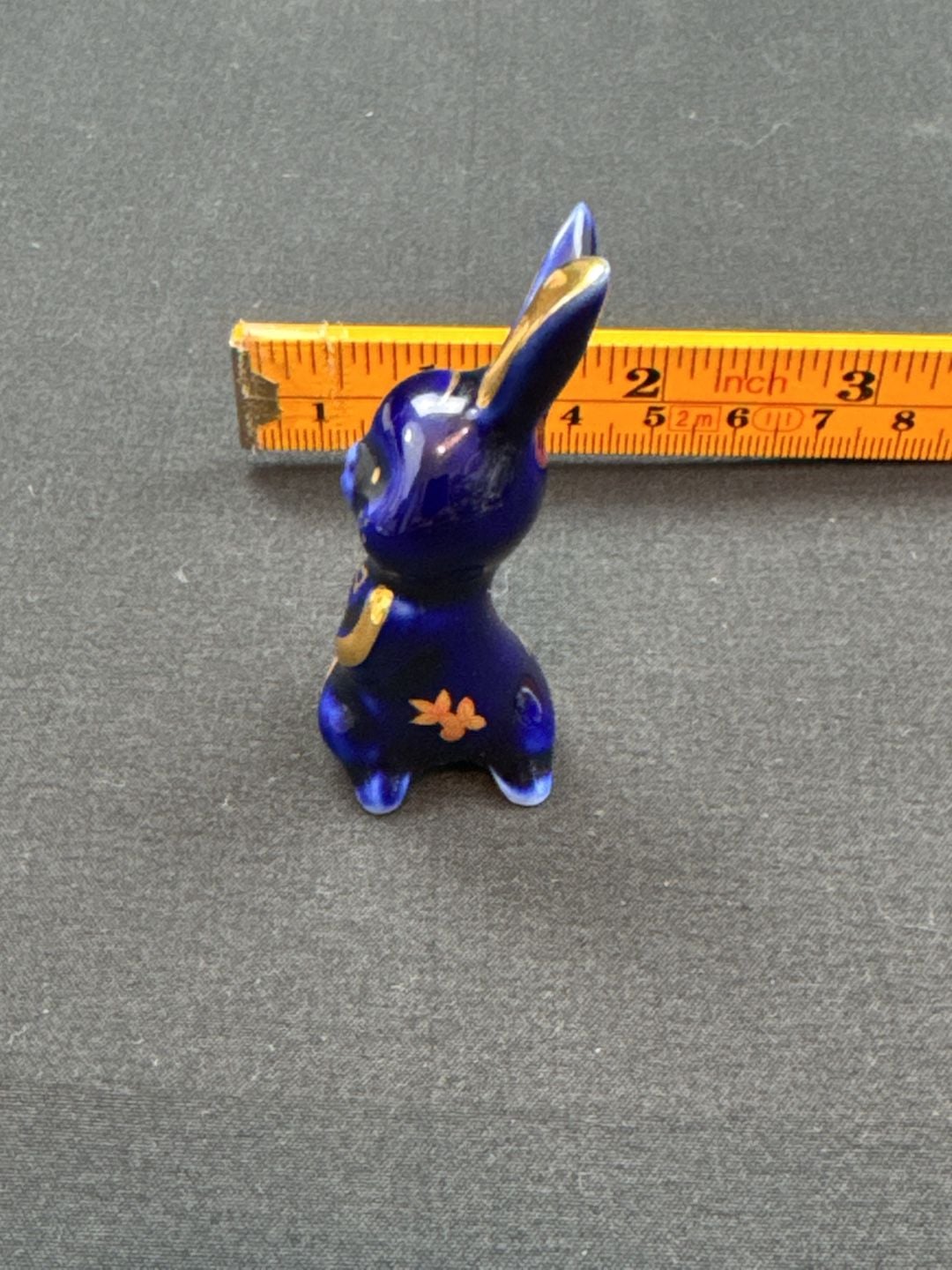 Limoges France Cobalt Blue Gold Gilt Rabbit Figurine 2