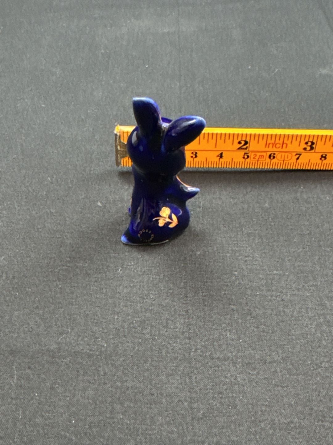 Limoges France Cobalt Blue Gold Gilt Rabbit Figurine 3