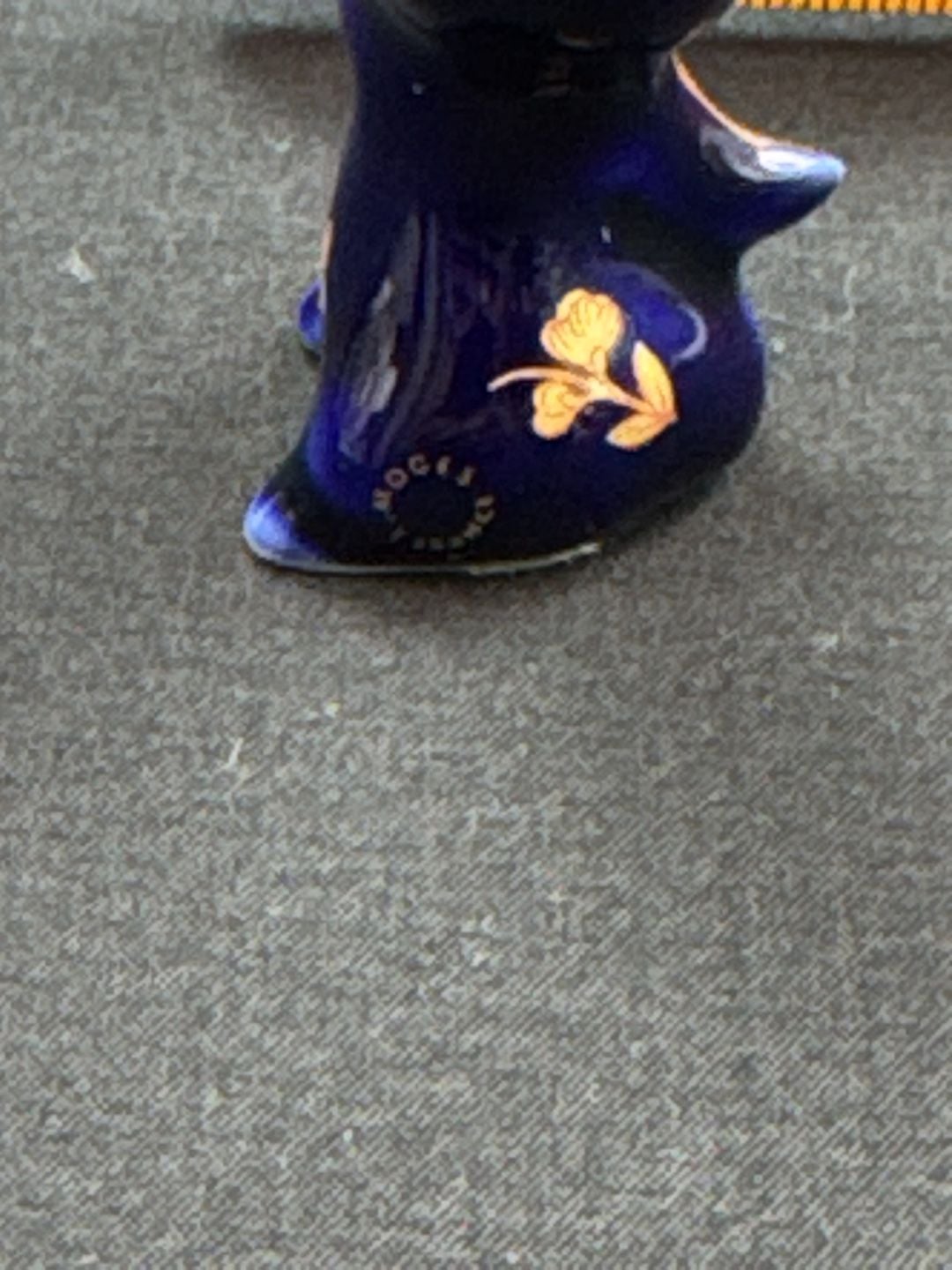 Limoges France Cobalt Blue Gold Gilt Rabbit Figurine 4