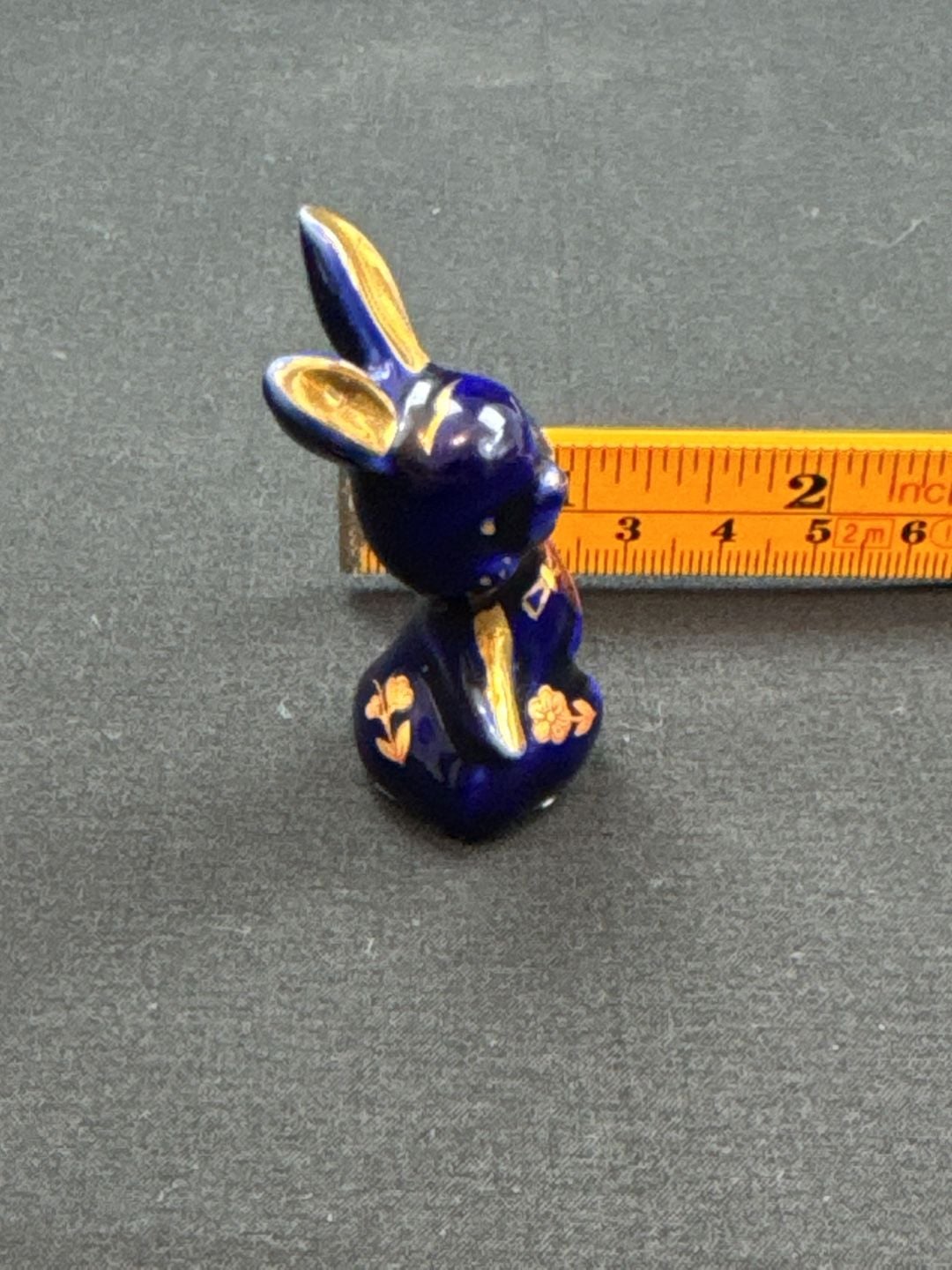 Limoges France Cobalt Blue Gold Gilt Rabbit Figurine 5