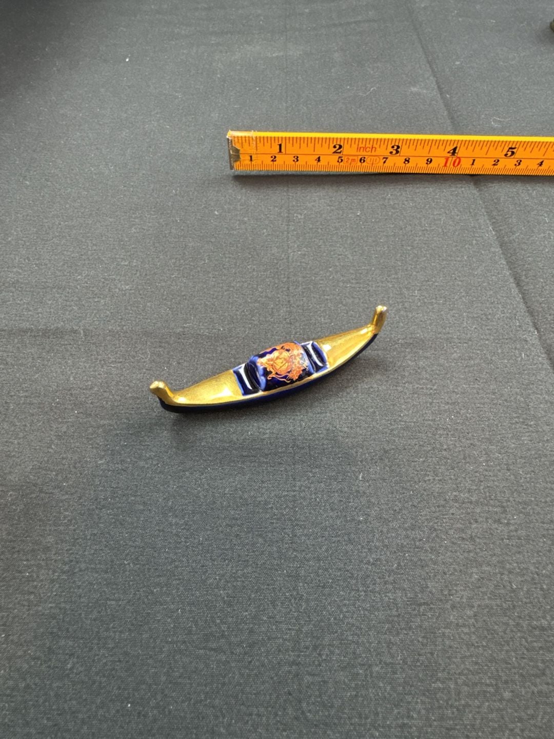 Limoges France Cobalt Blue And Gold Miniature Gondola 2