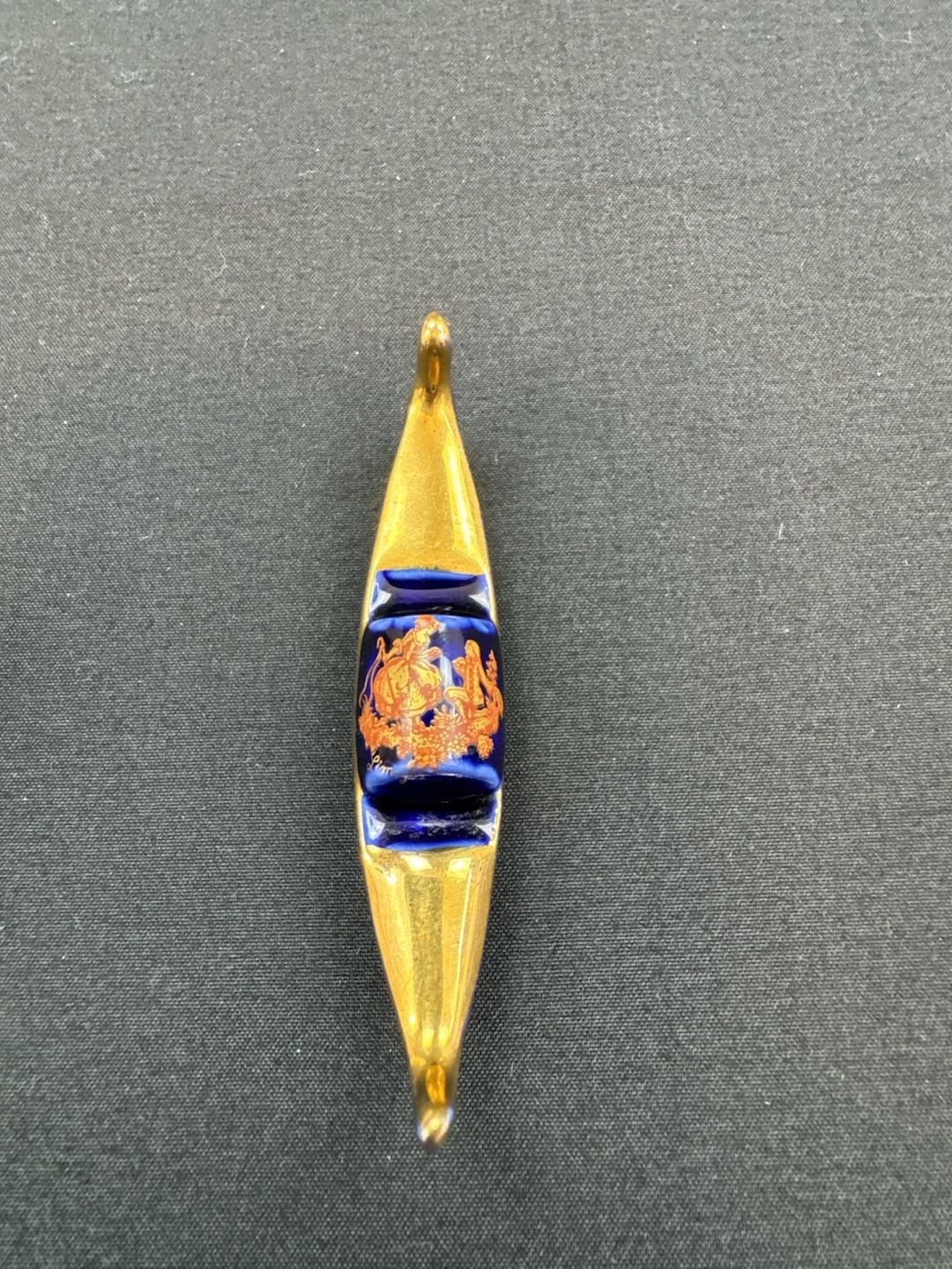Limoges France Cobalt Blue And Gold Miniature Gondola 3