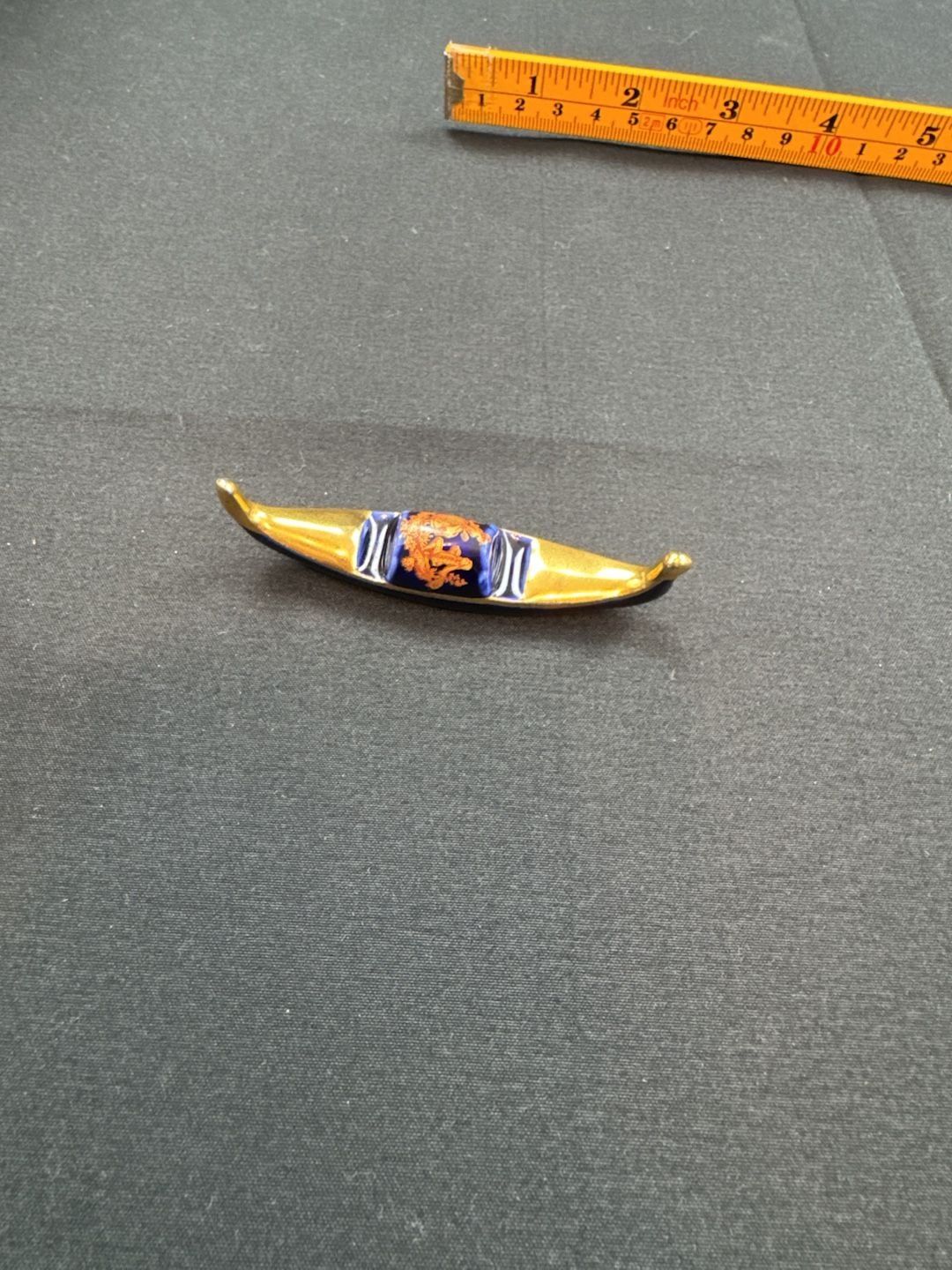 Limoges France Cobalt Blue And Gold Miniature Gondola 4