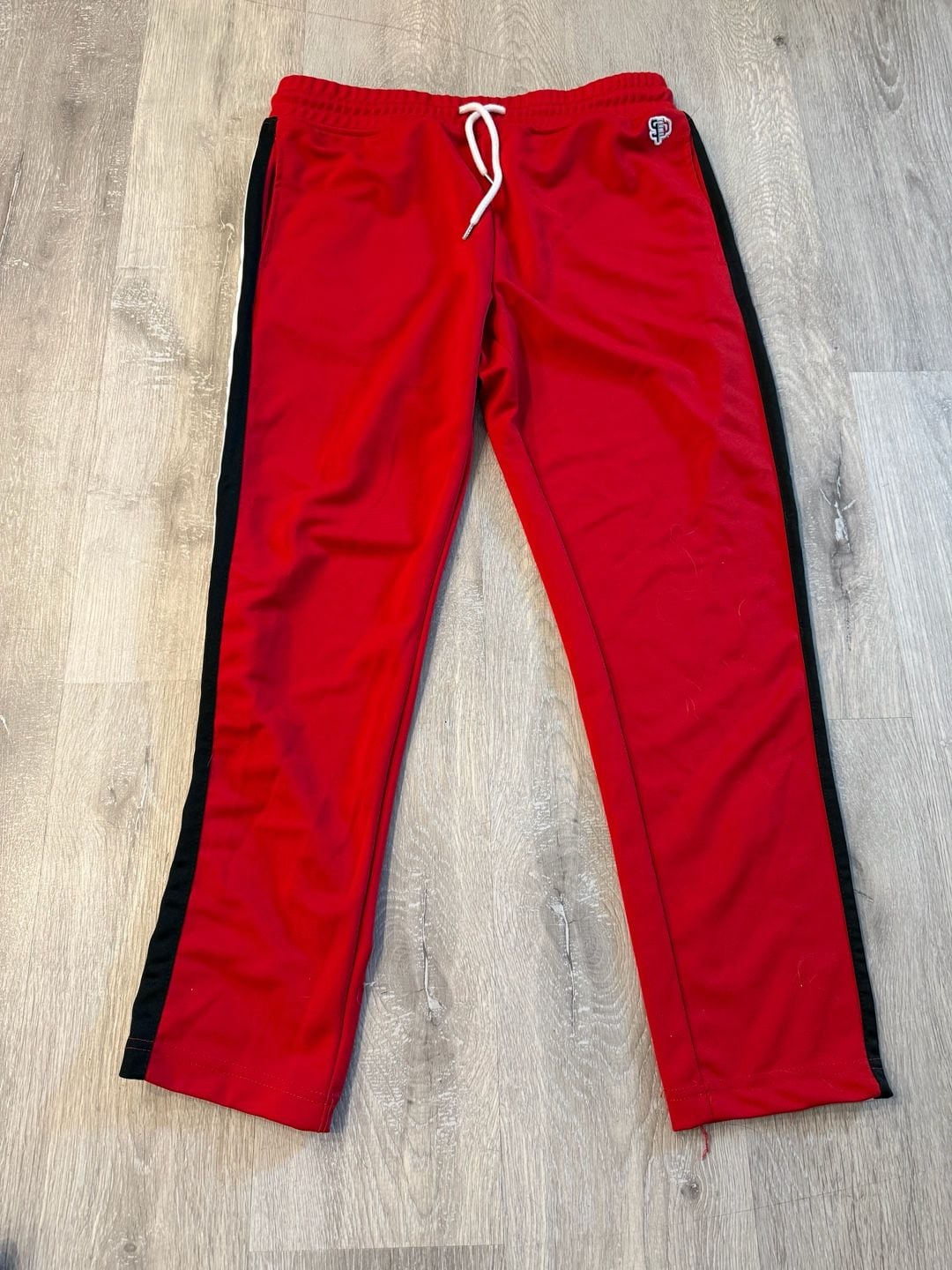 Southpole Track Pants Size L Red Black Side Stripe Joggers 2
