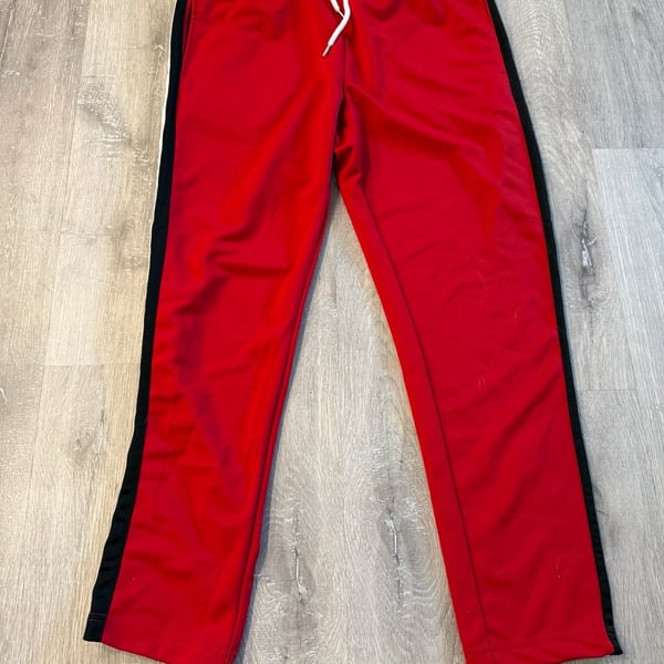 Southpole Track Pants Size L Red Black Side Stripe Joggers