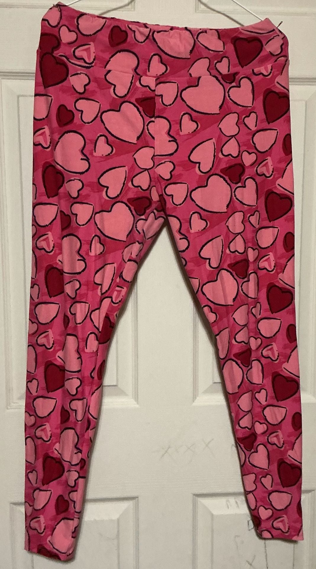 LuLaRoe Heart Print Leggings Pink Valentine 2
