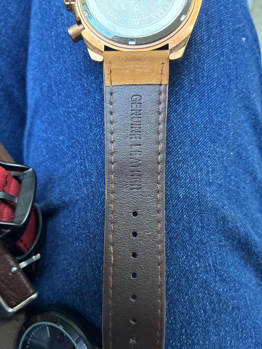 Benyar BY-5140M Chronograph Watch Brown Dial Leather Strap 4