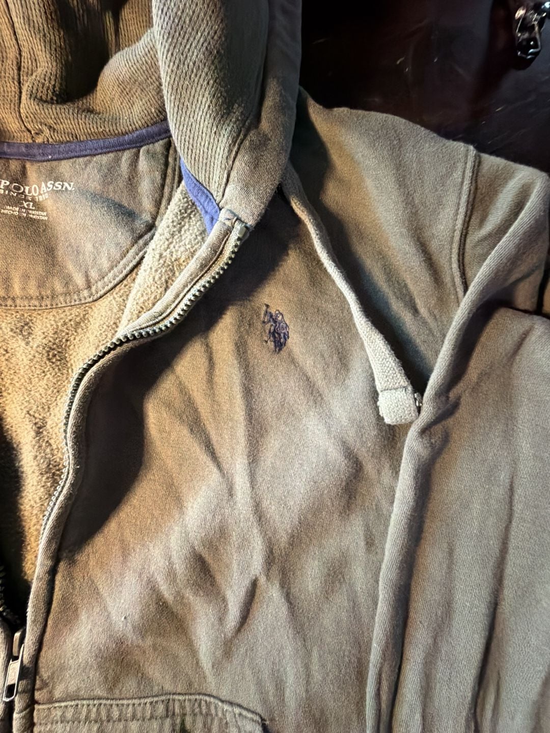 U.S. Polo Assn. Zip Up Hoodie Size XL Green 5