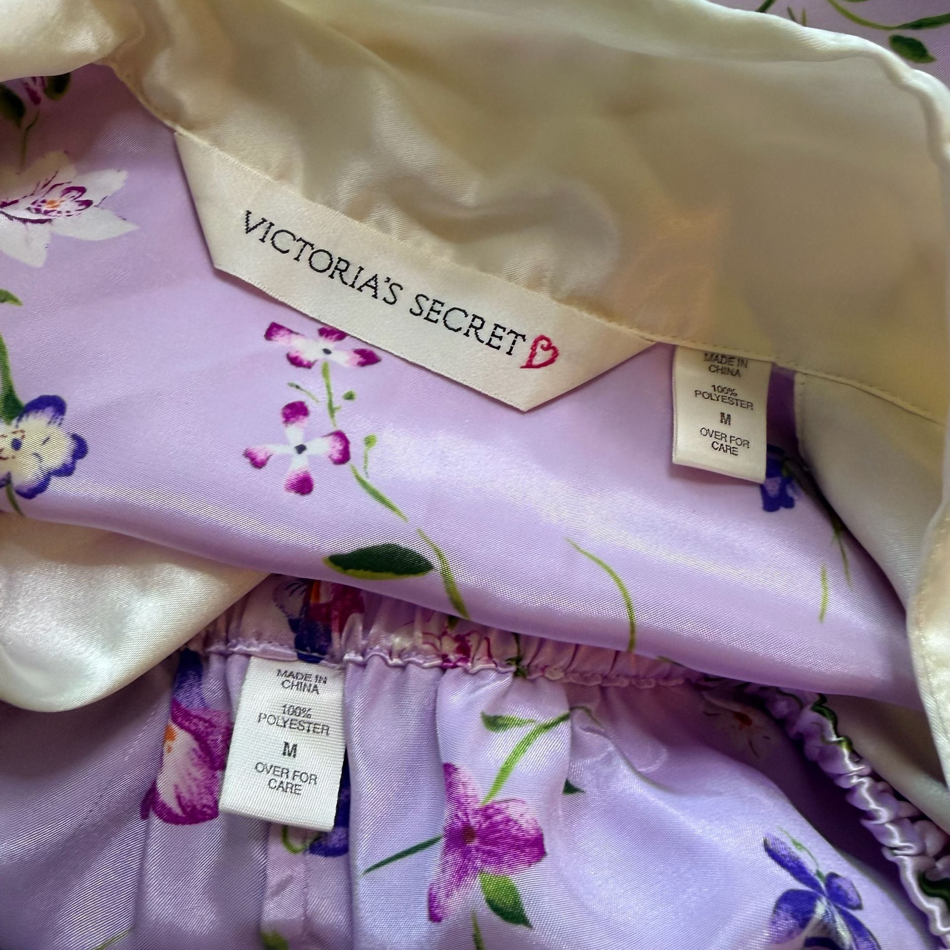 Vintage Victoria's Secret Floral Satin Pajama Set 4