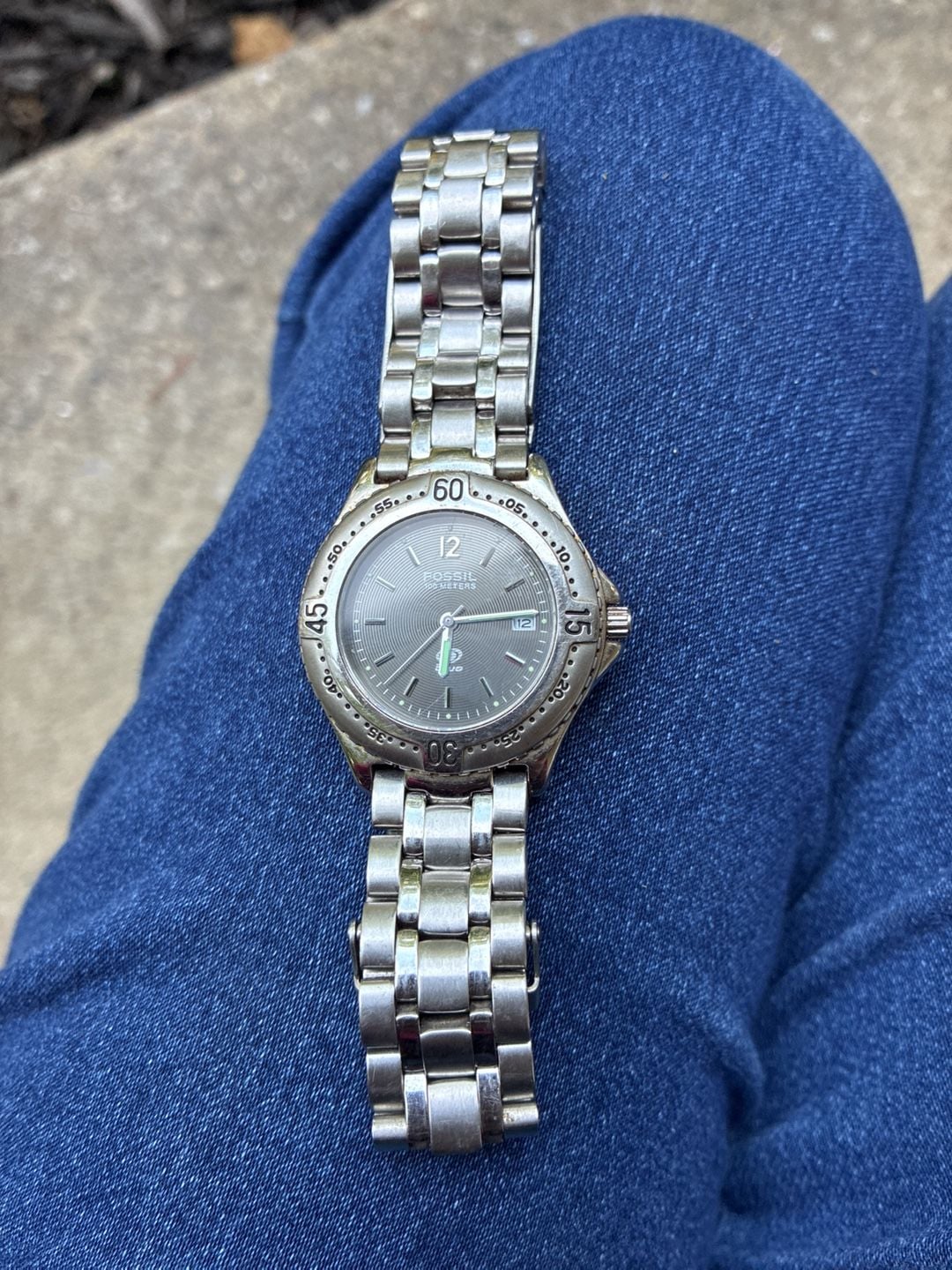 Fossil AM-3482 Quartz 100M Watch Silver Stainless Steel 2