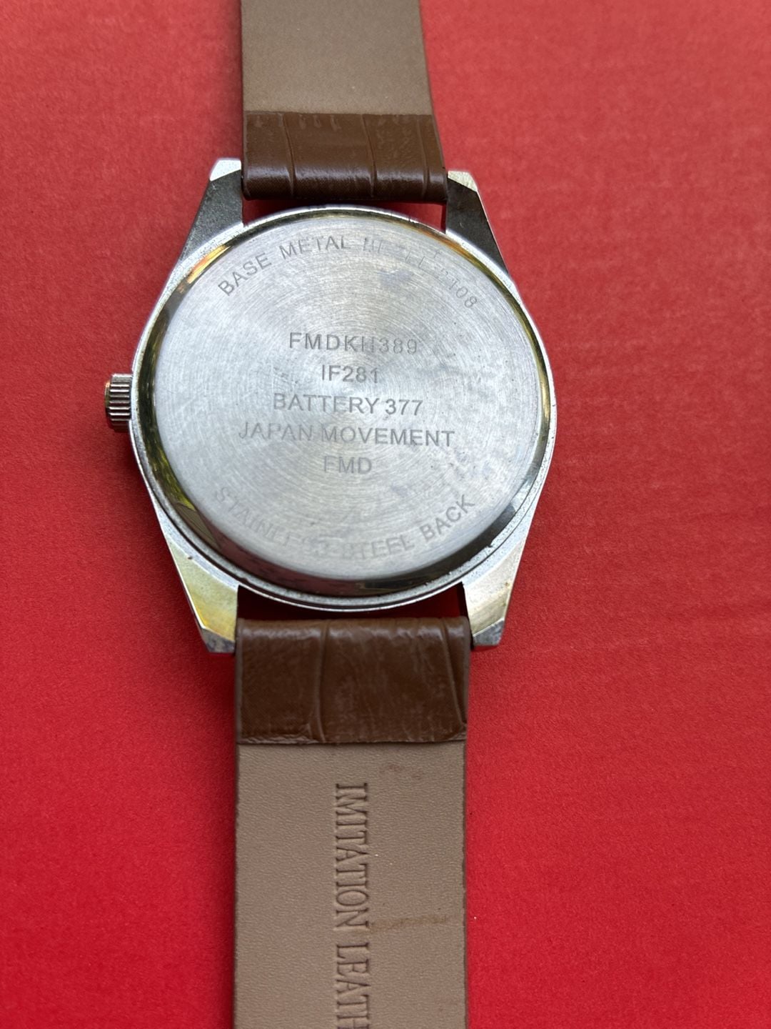 FMD Quartz Wristwatch Brown Imitation Leather Strap Blue Dial FMDKH389 3