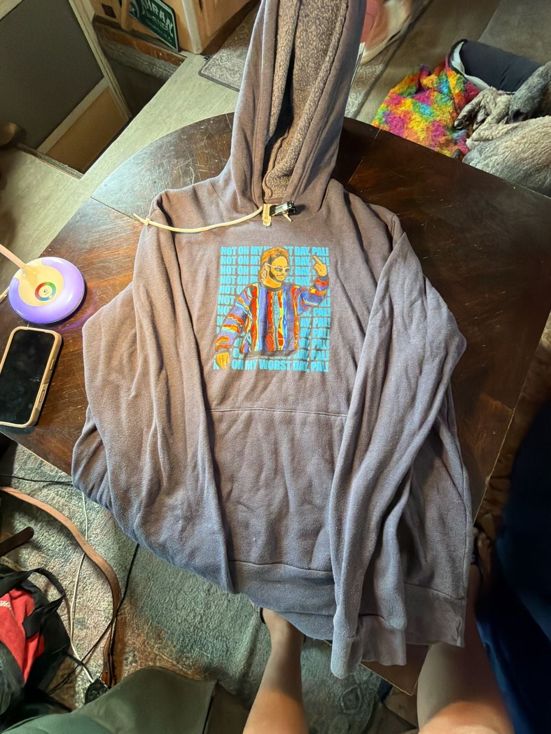 Bella Canvas Not On My Worst Day Pal Graphic Hoodie Size 2XL Grey 2