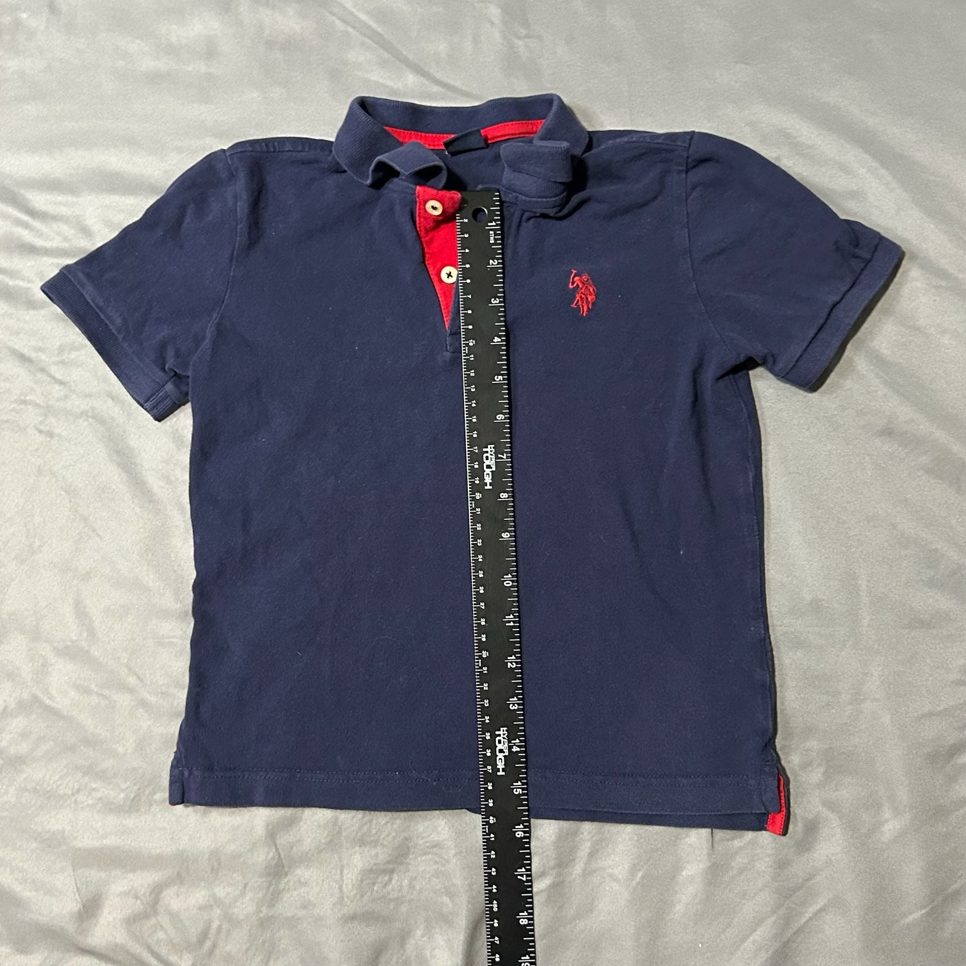 U.S. Polo Assn. Short Sleeve Polo Shirt Navy Red Child Size 6