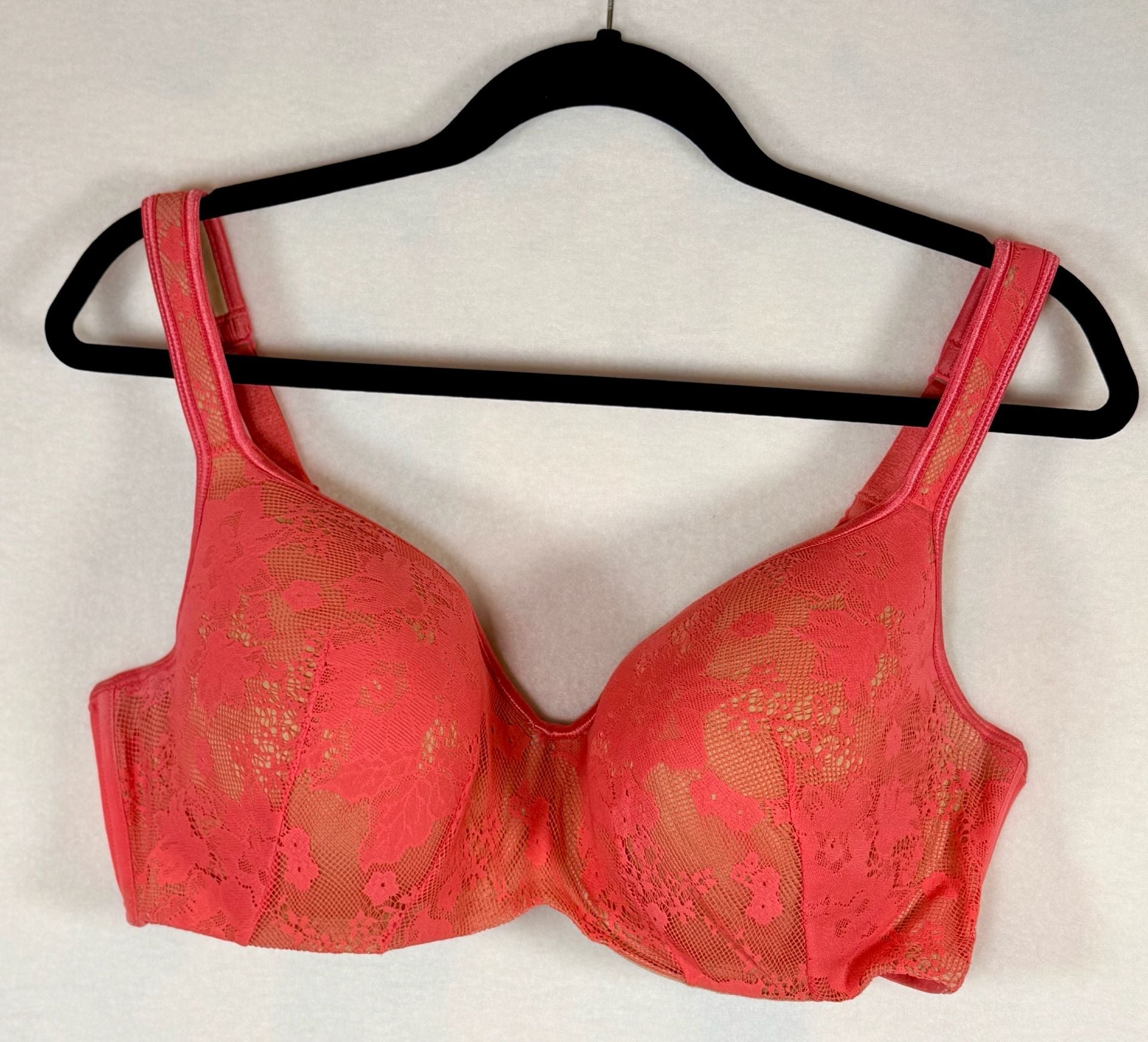 Cacique by Lane Bryant Women's Full Coverage Bra 40DD, Lightly Lined, Coral 2