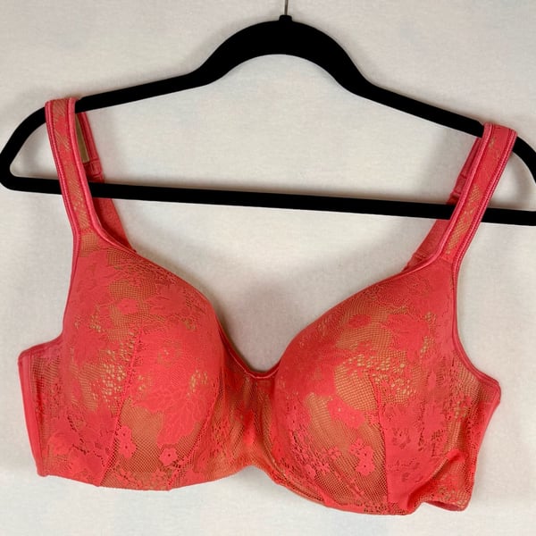 Cacique by Lane Bryant Women's Full Coverage Bra 40DD, Lightly Lined, Coral