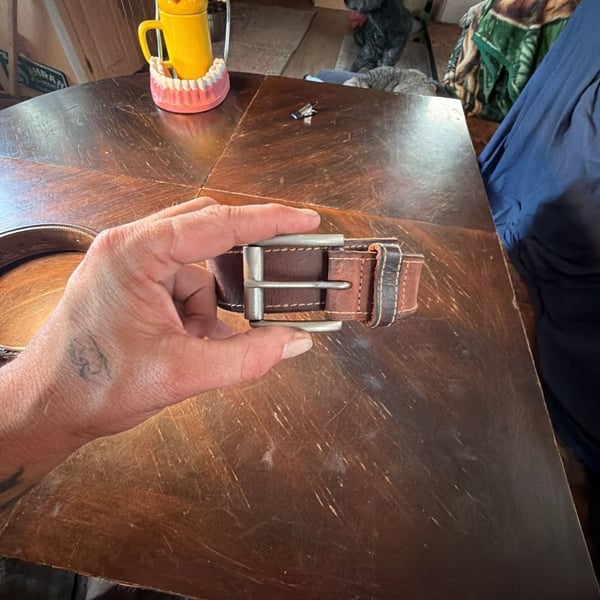 Levi's Leather Belt Brown Genuine Leather Stitching Detail