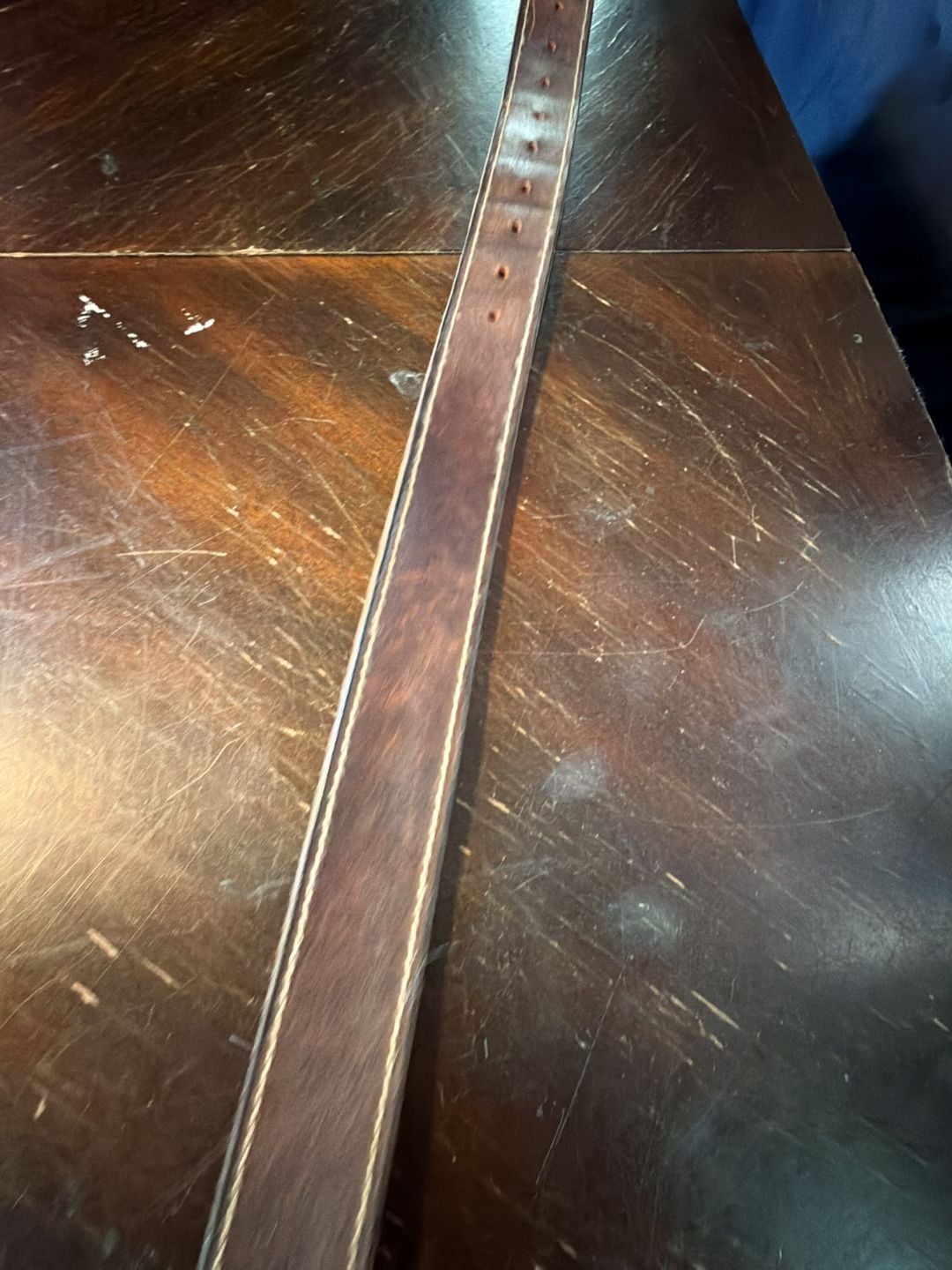 Levi's Leather Belt Brown Genuine Leather Stitching Detail 9