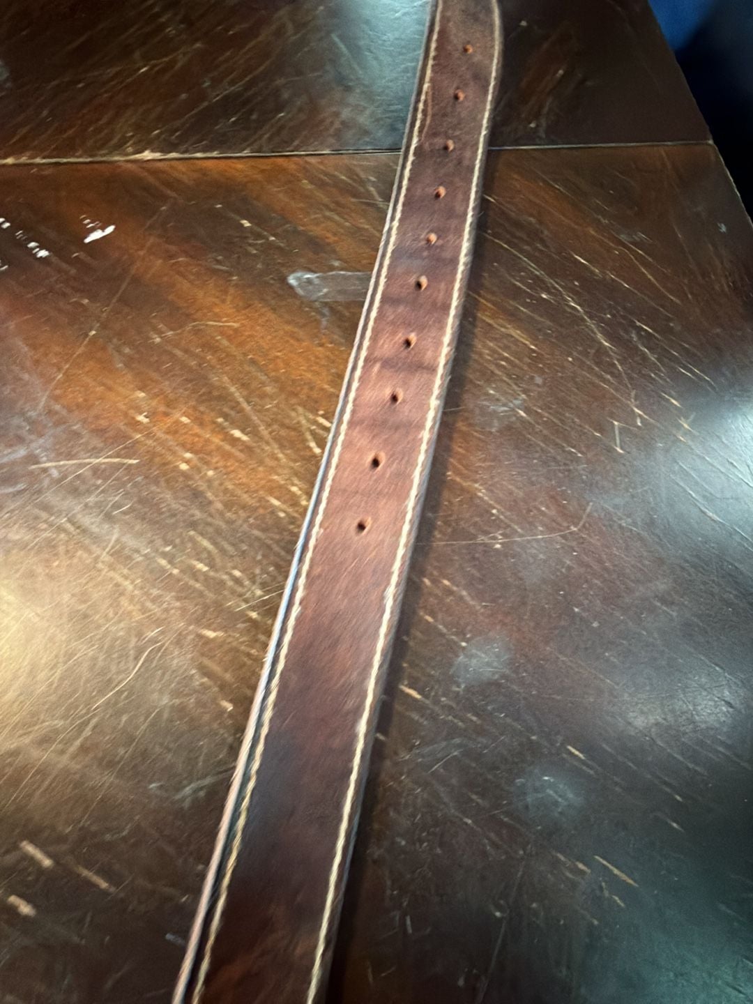 Levi's Leather Belt Brown Genuine Leather Stitching Detail 10