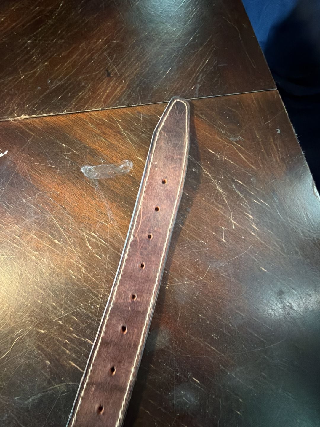 Levi's Leather Belt Brown Genuine Leather Stitching Detail 11