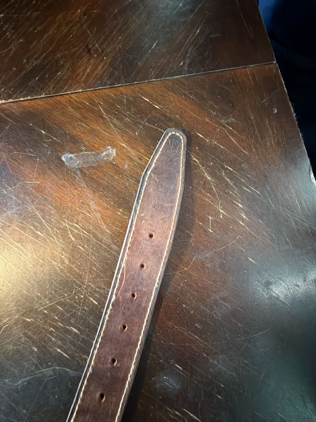 Levi's Leather Belt Brown Genuine Leather Stitching Detail 12