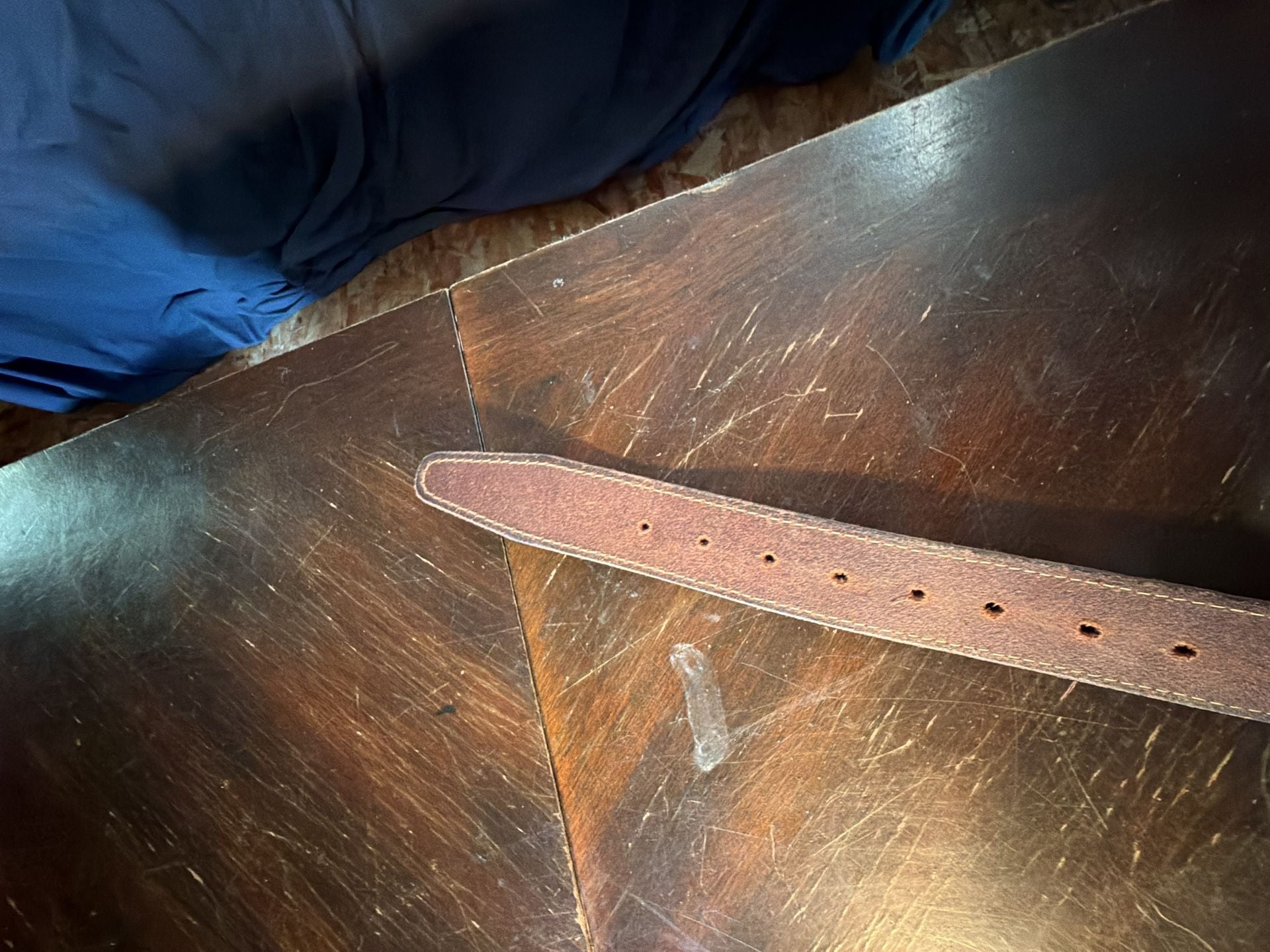 Levi's Leather Belt Brown Genuine Leather Stitching Detail 18